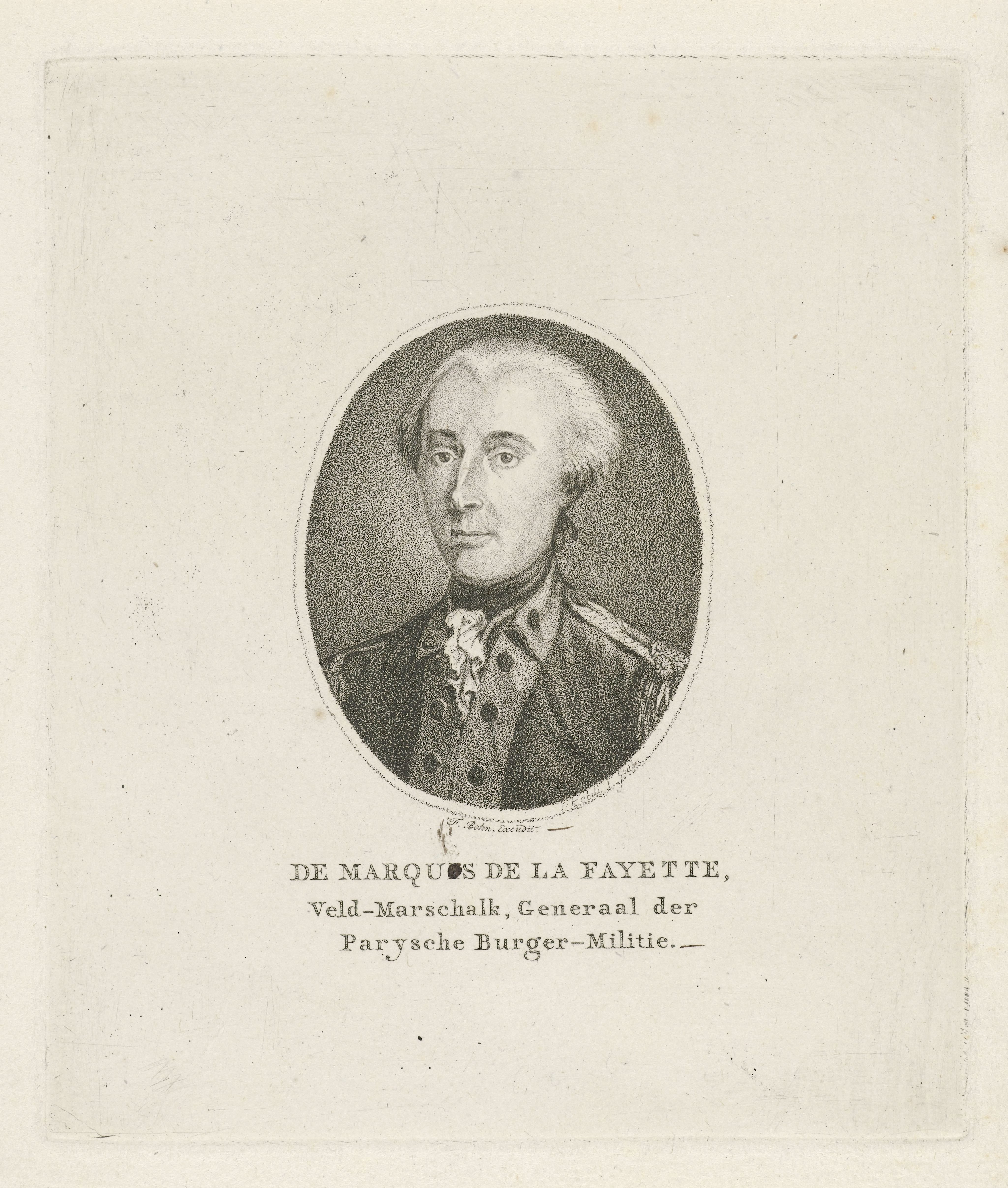 Portret van Gilbert du Motier, markies de la Fayette