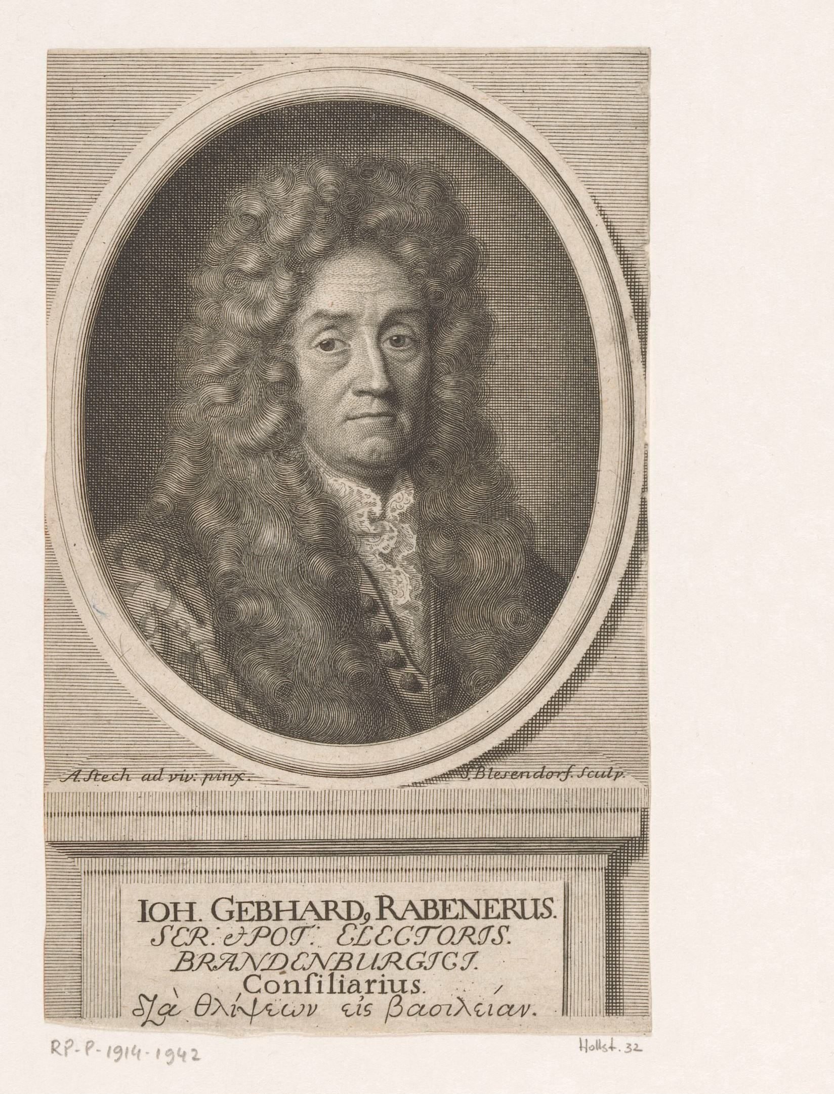 Portret van Johann Gebhard Rabener