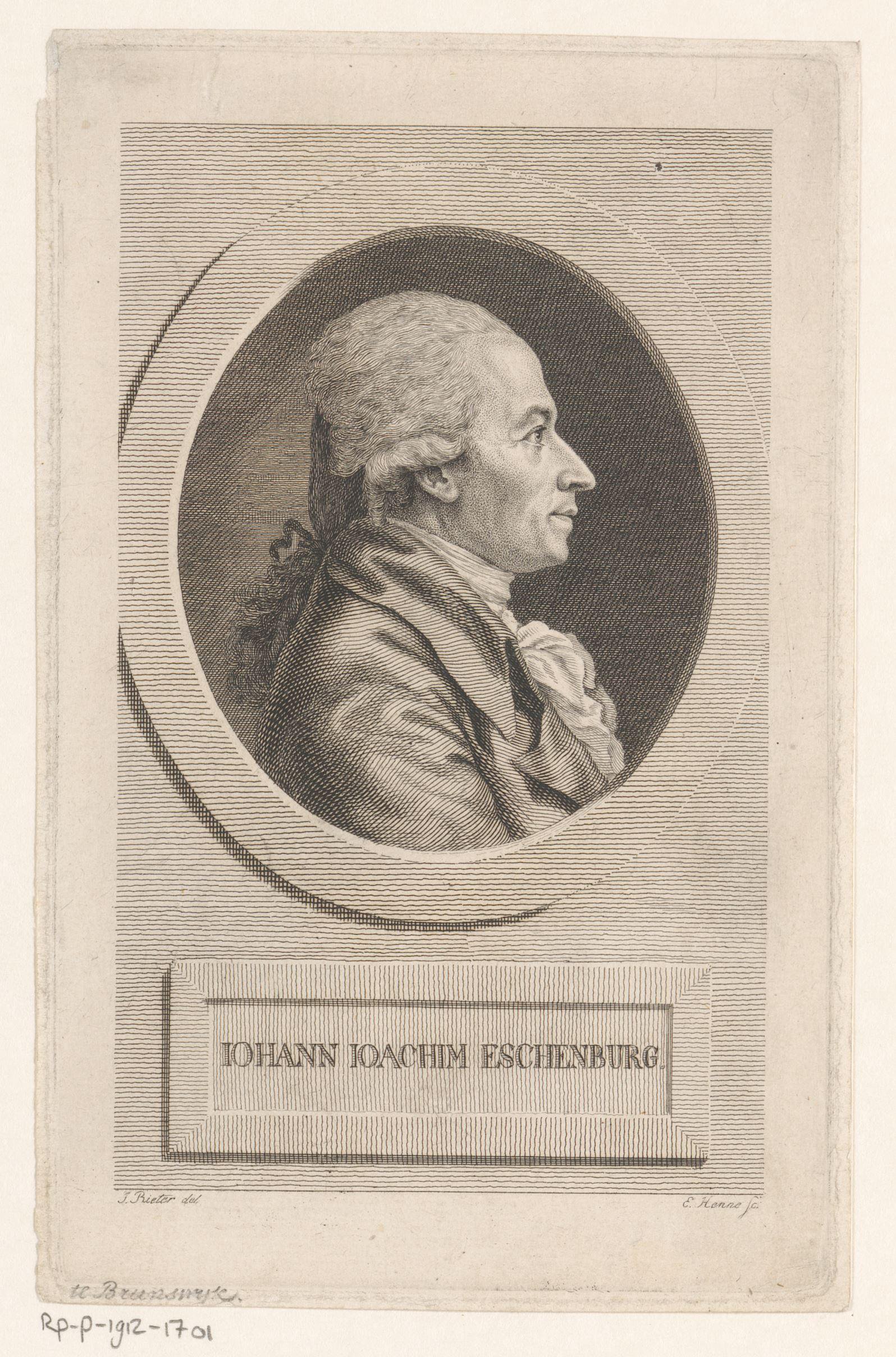 Portret van Johann Joachim Eschenburg
