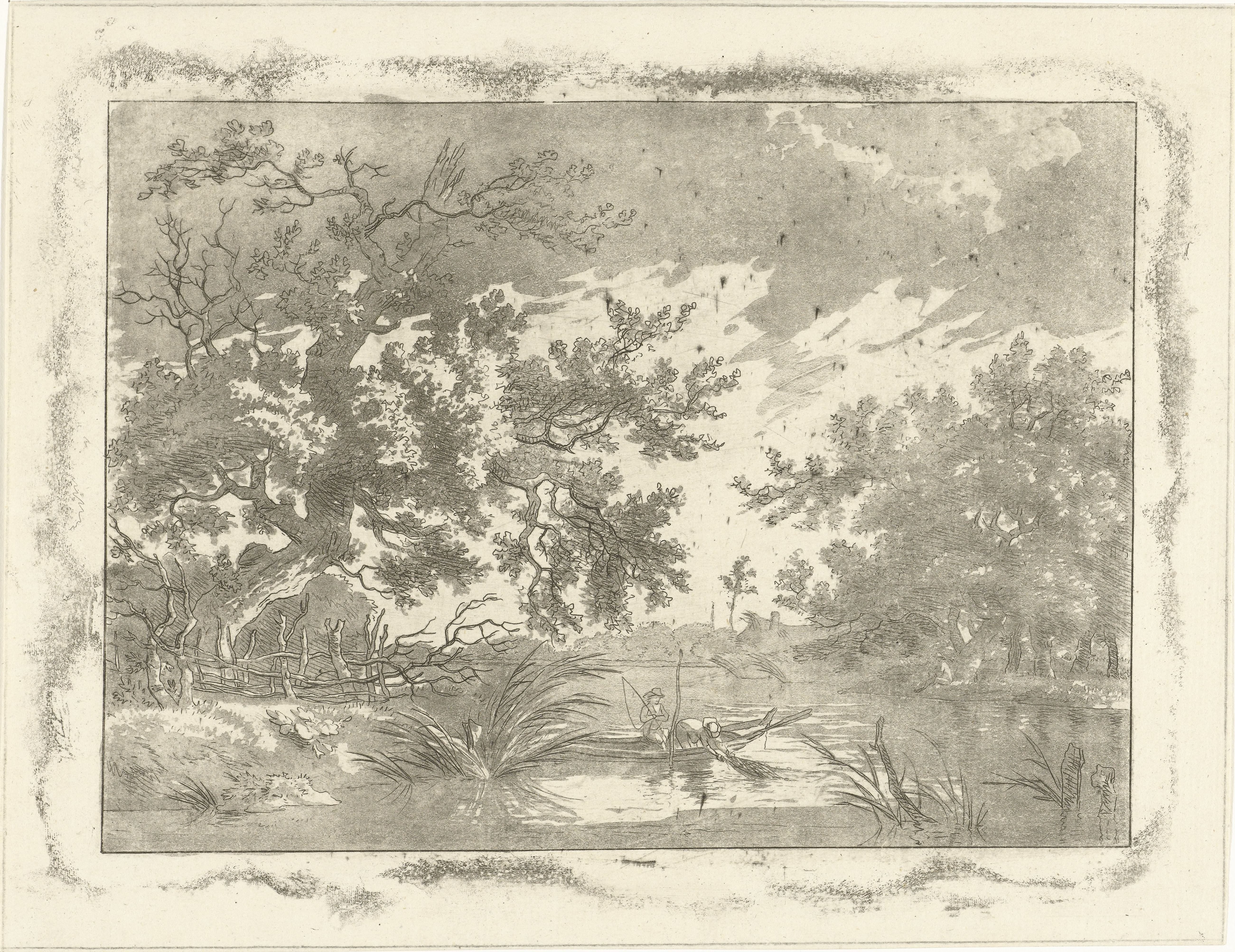 Landschap met twee vissers
