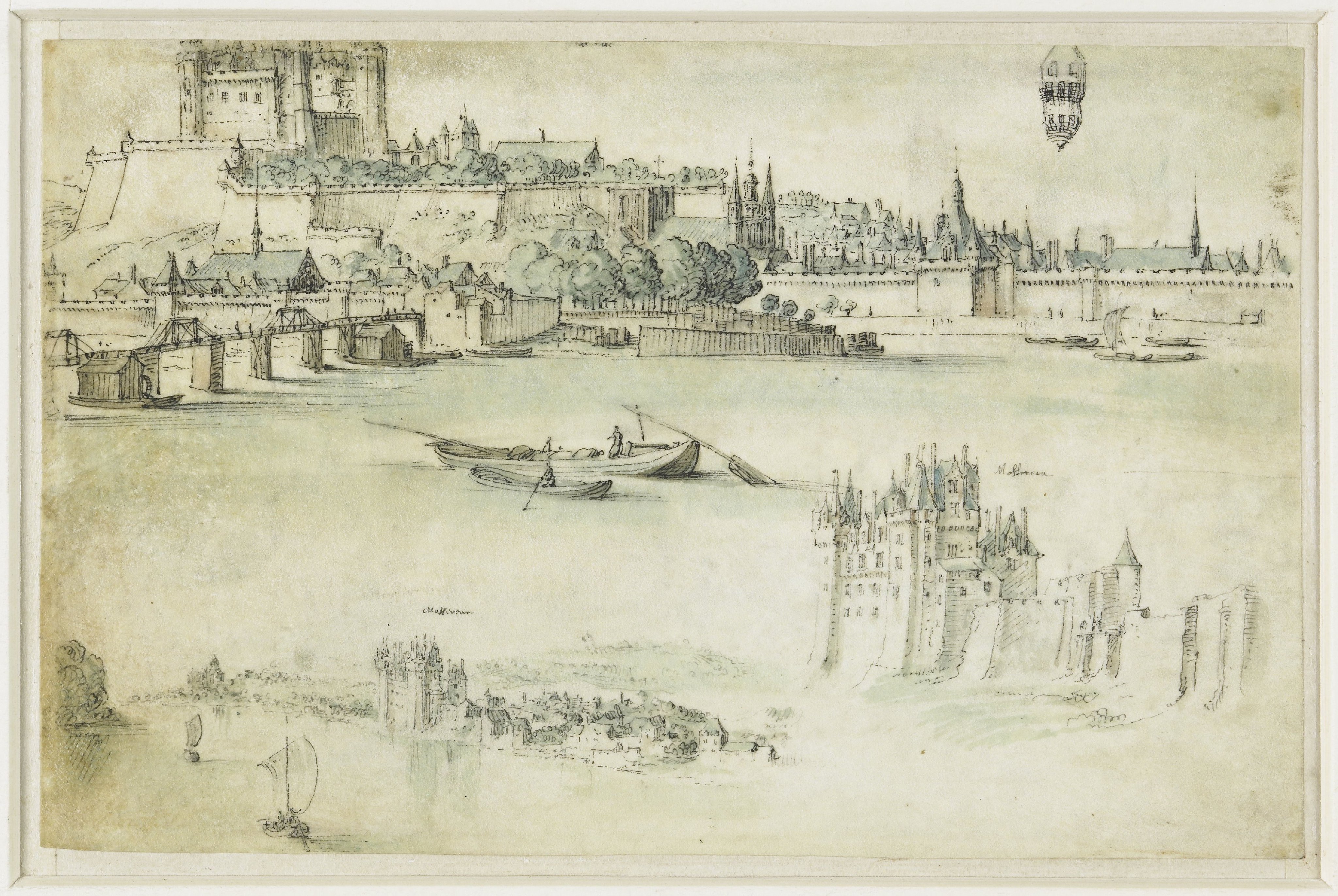 Loire-landschap met de kastelen Saumur en Montsoreau
