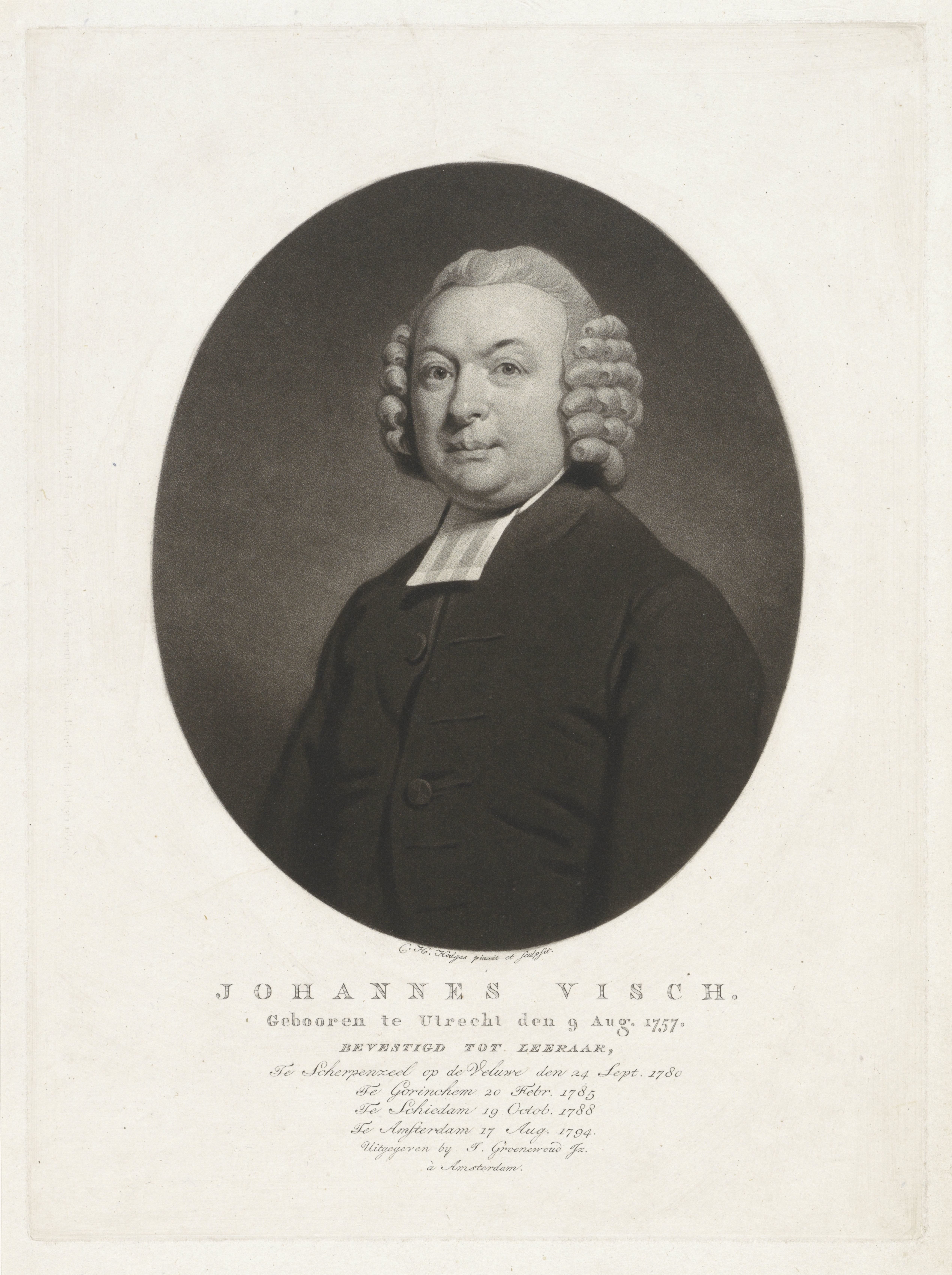 Portret van de predikant Johannes Visch