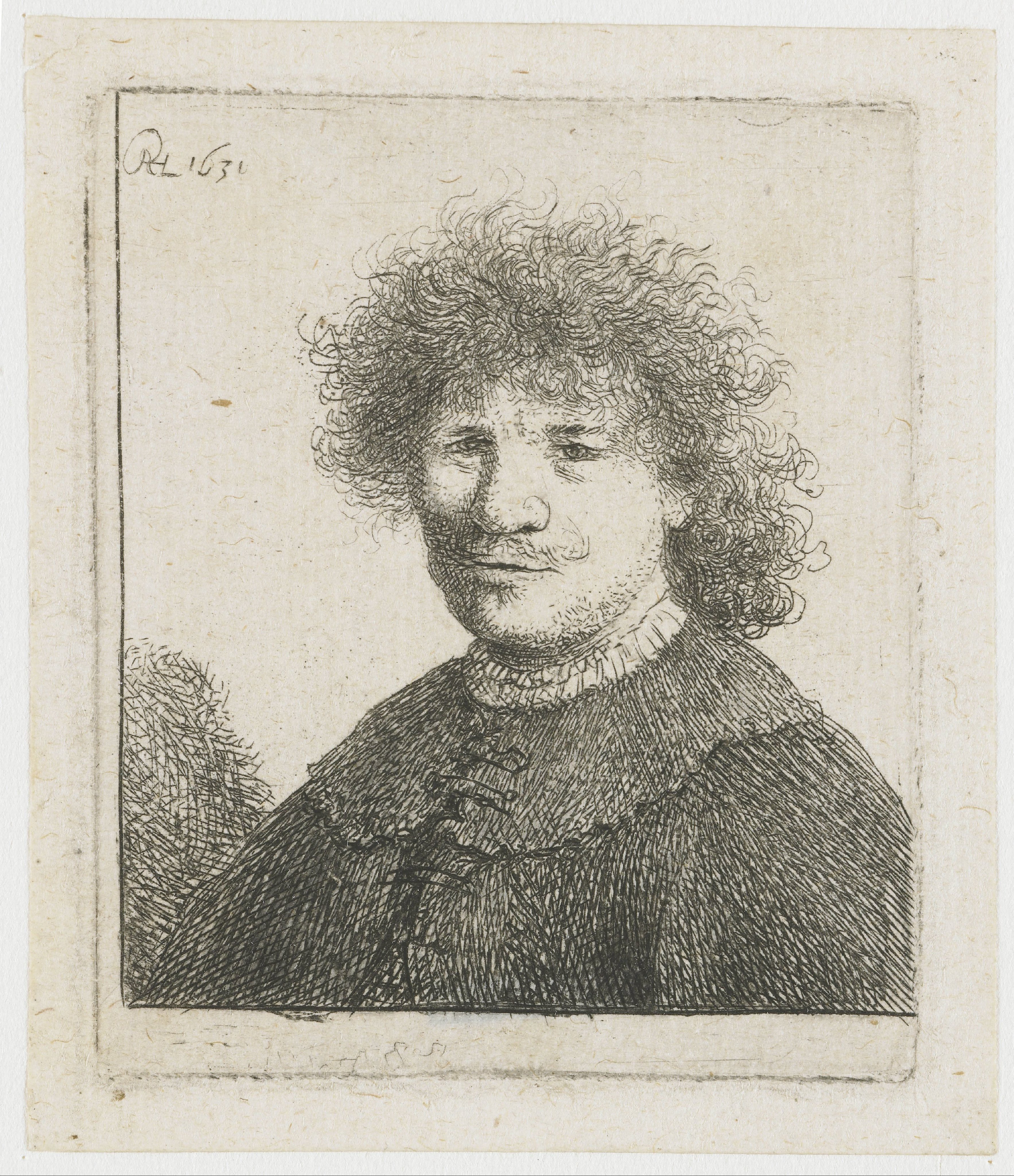 Self-portrait in a cloak with a falling collar: bust