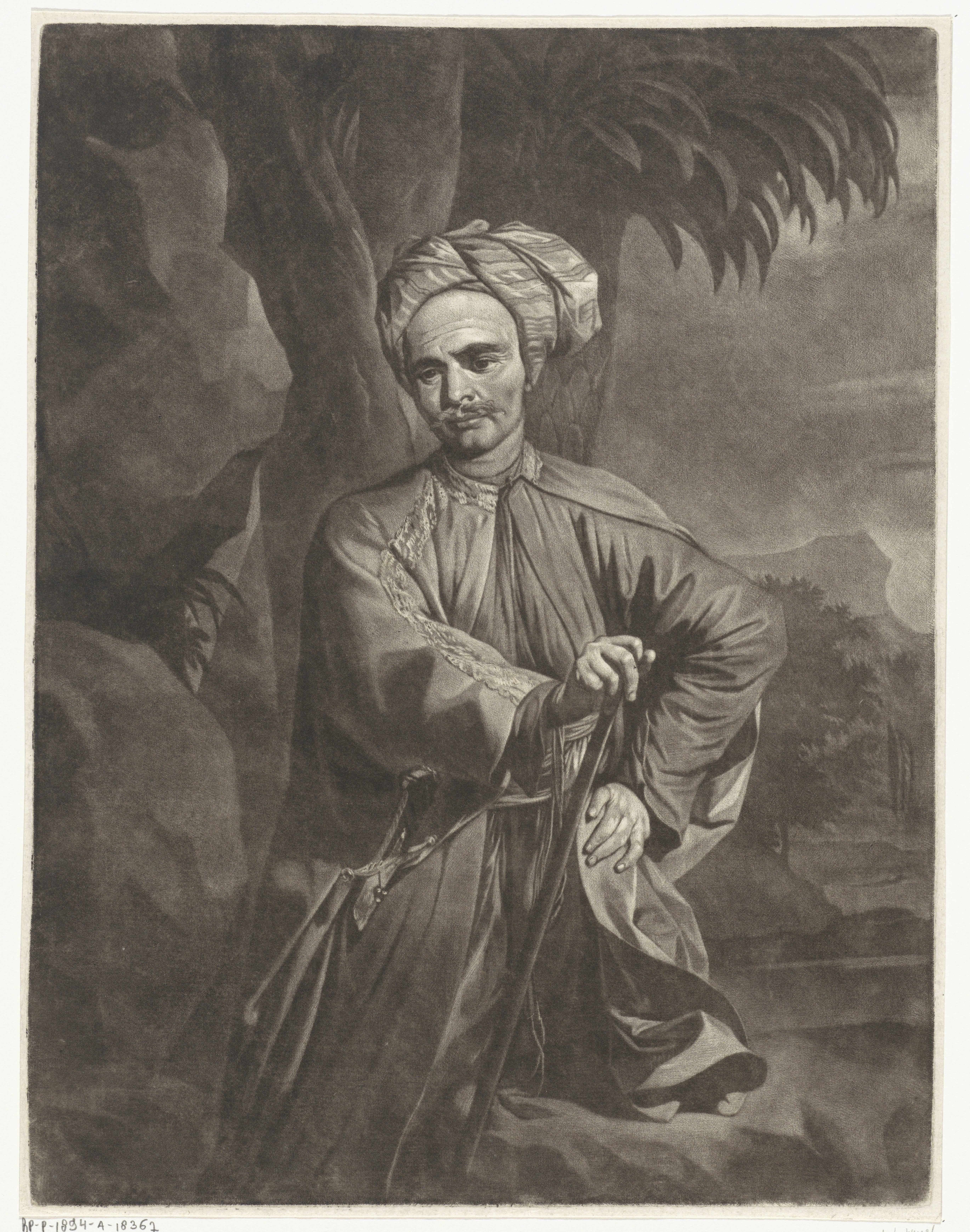 Portret van een Oosterling met een tulband