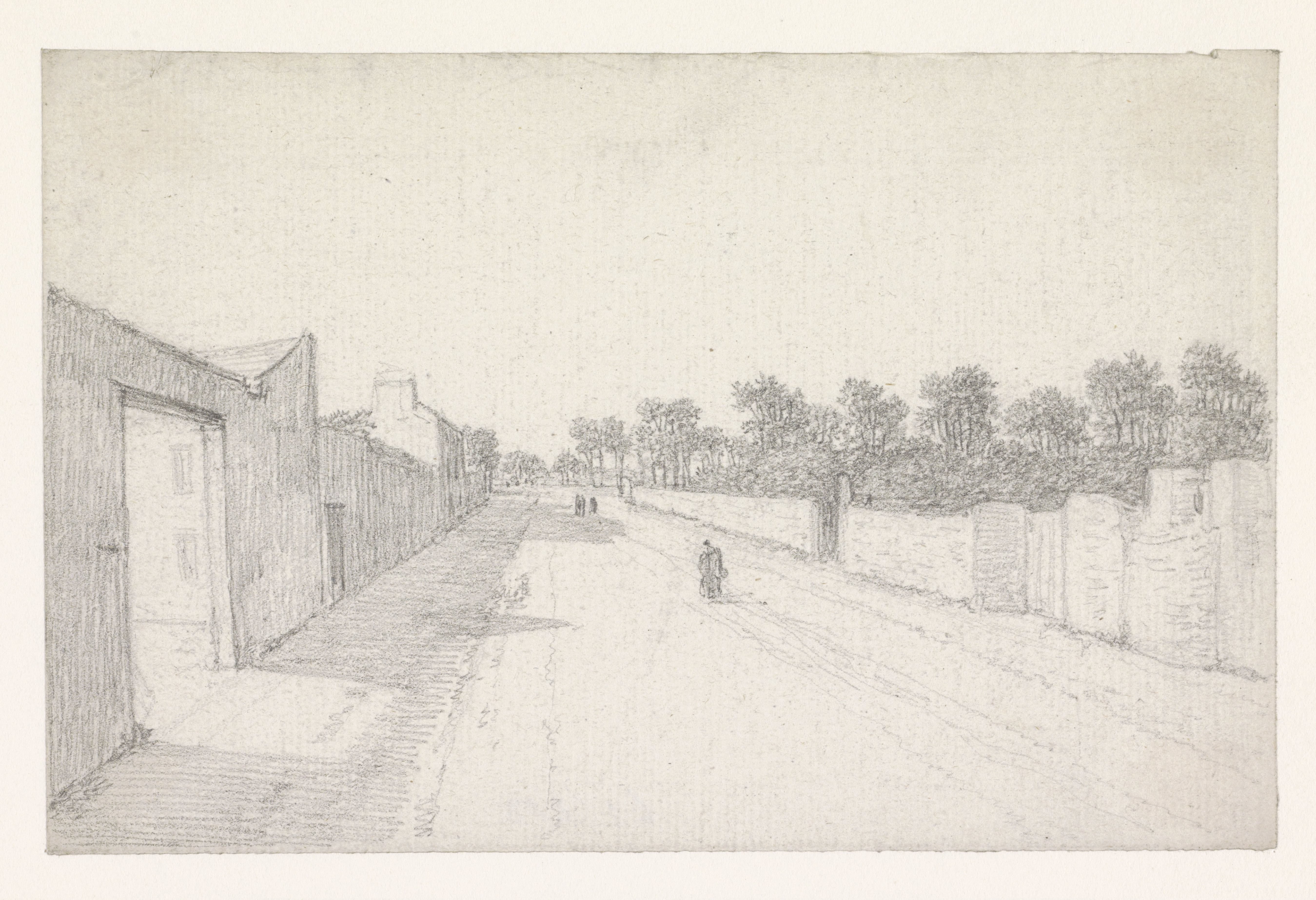 Landweg tussen muren
