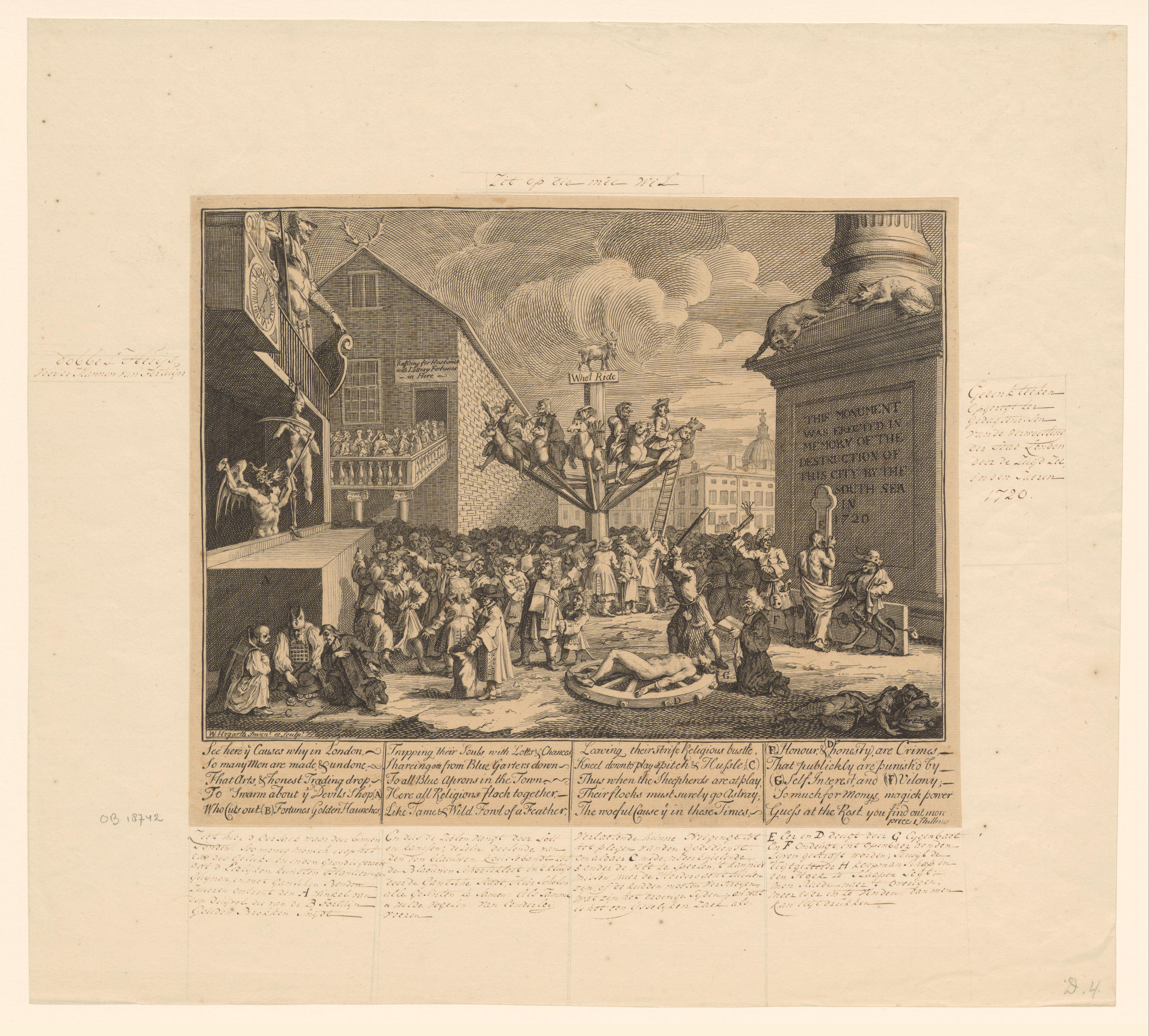 Allegorie op de neergang van de South Sea Company