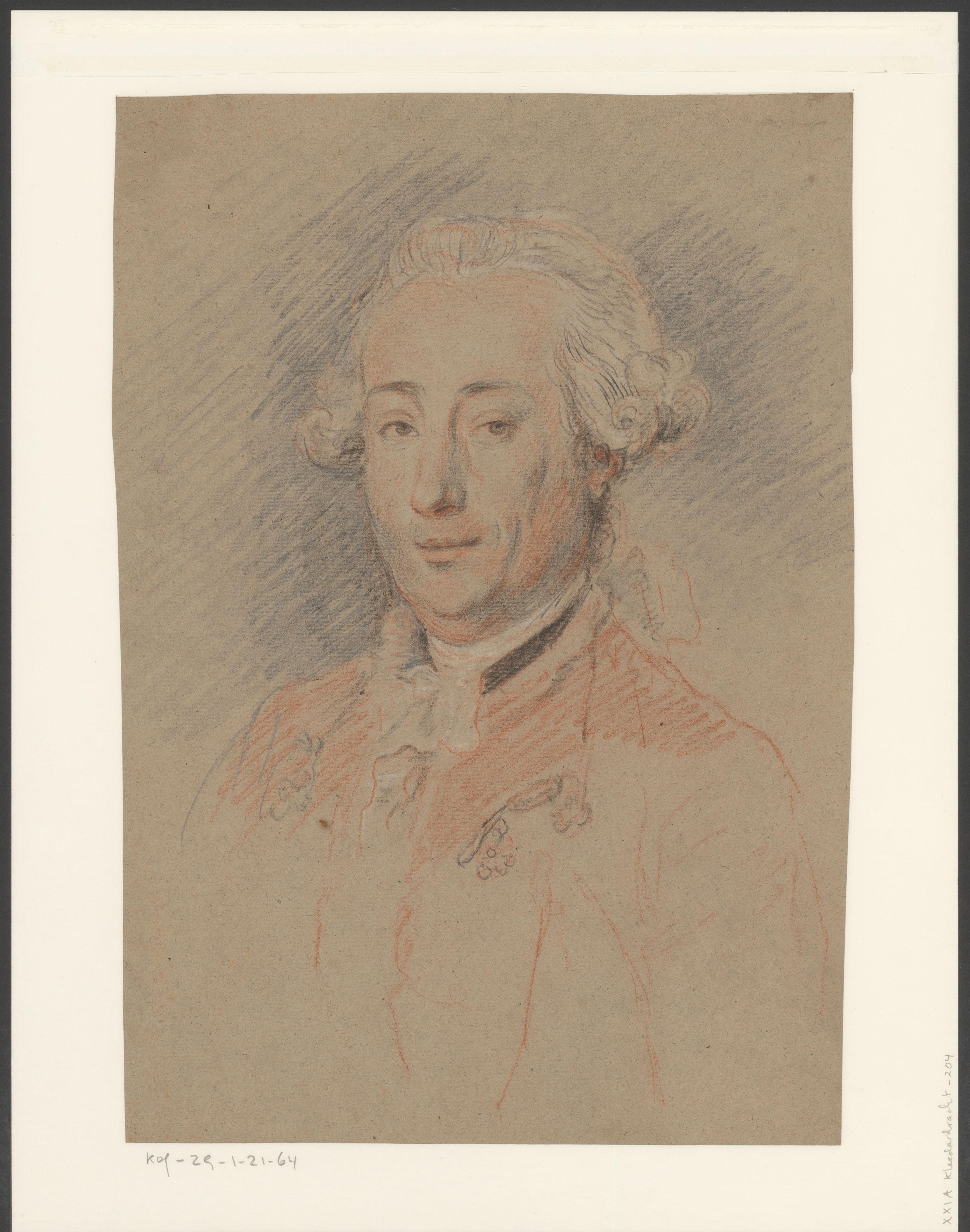 Portret van een onbekende man met korte pruik