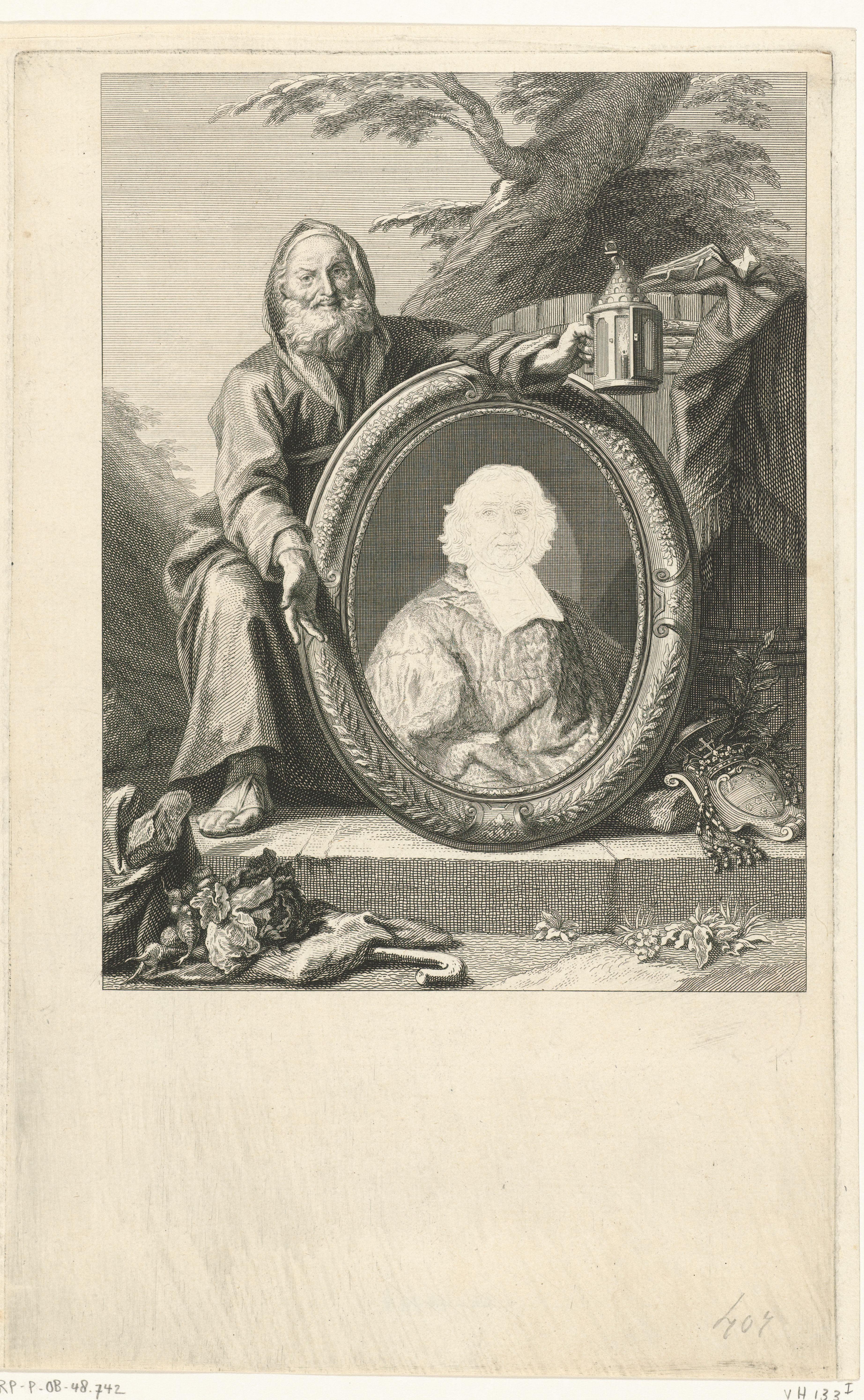 Diogenes bij een portret van André-Hercule de Fleury