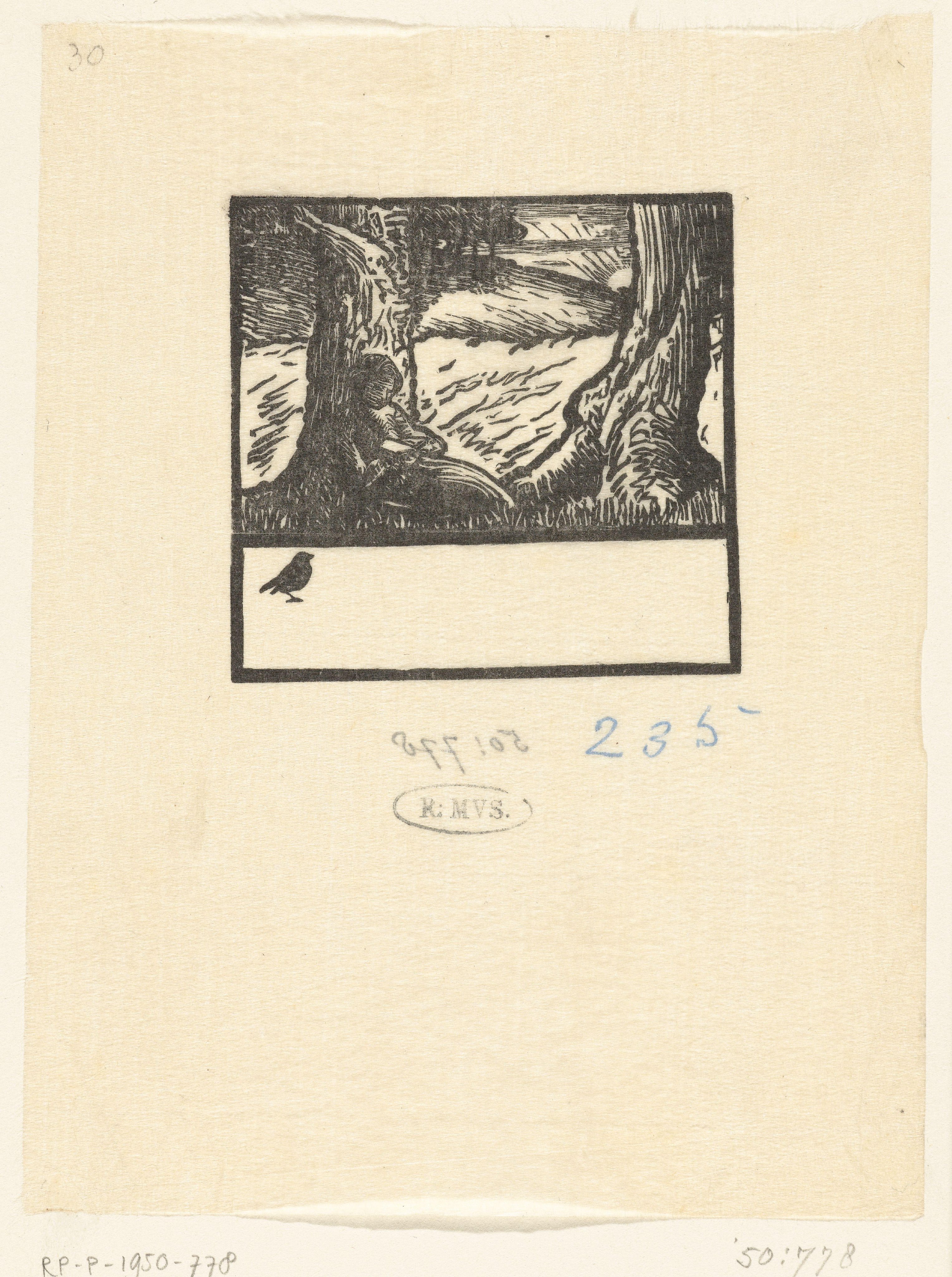 Landschap met lezende vrouw