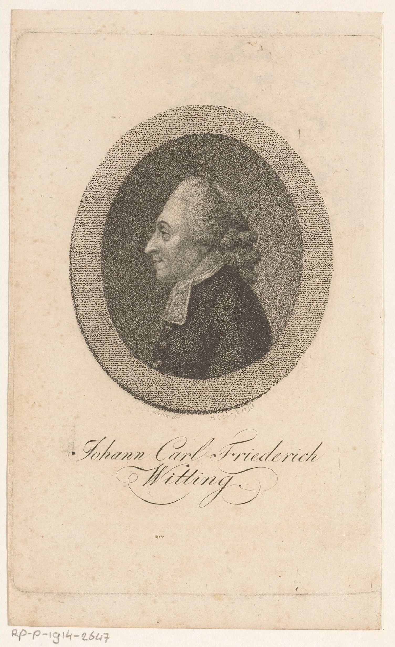 Portret van Johann Karl Friedrich Witting