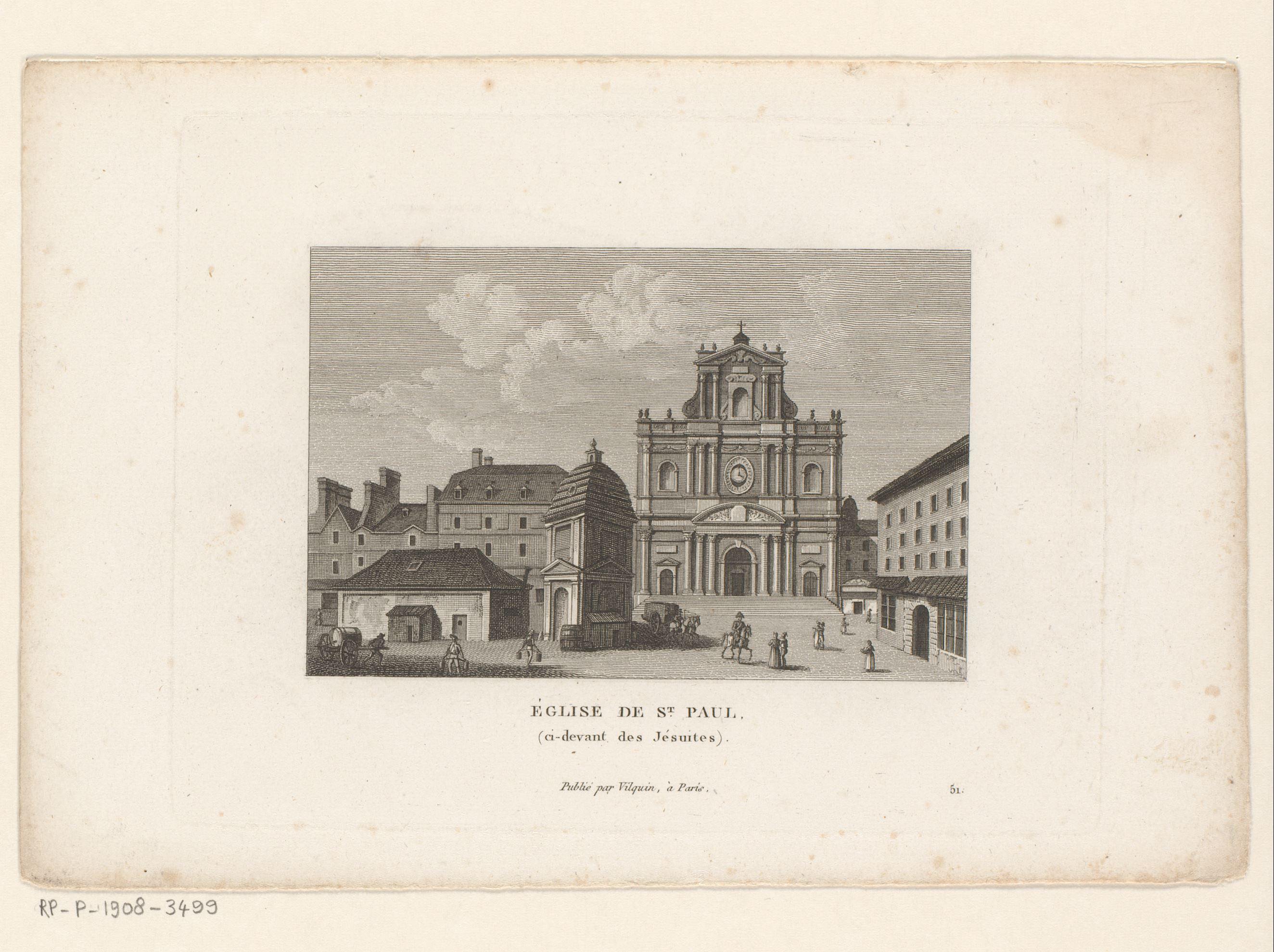Gezicht op de Église Saint-Paul-Saint-Louis te Parijs