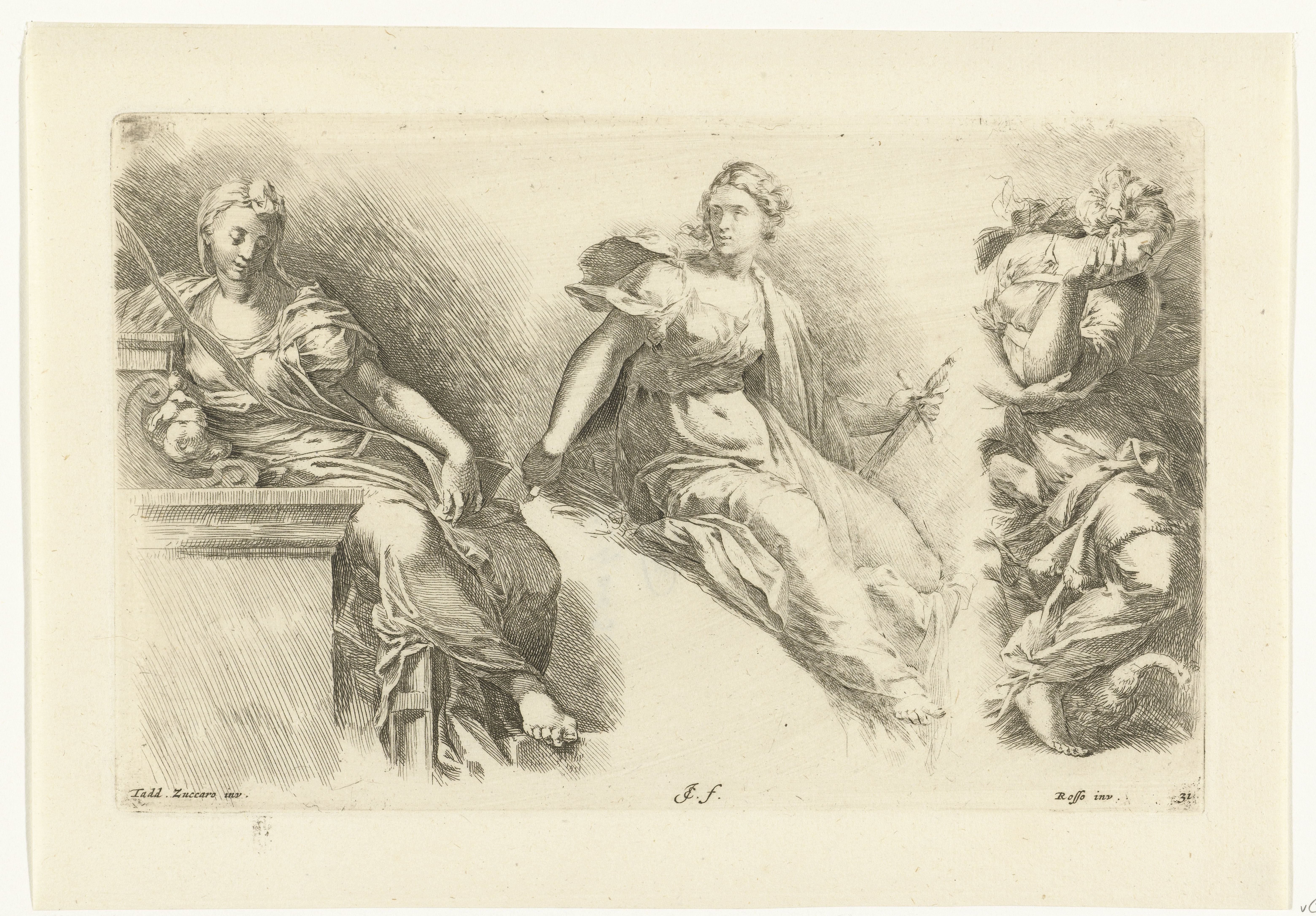 Drie zittende vrouwen