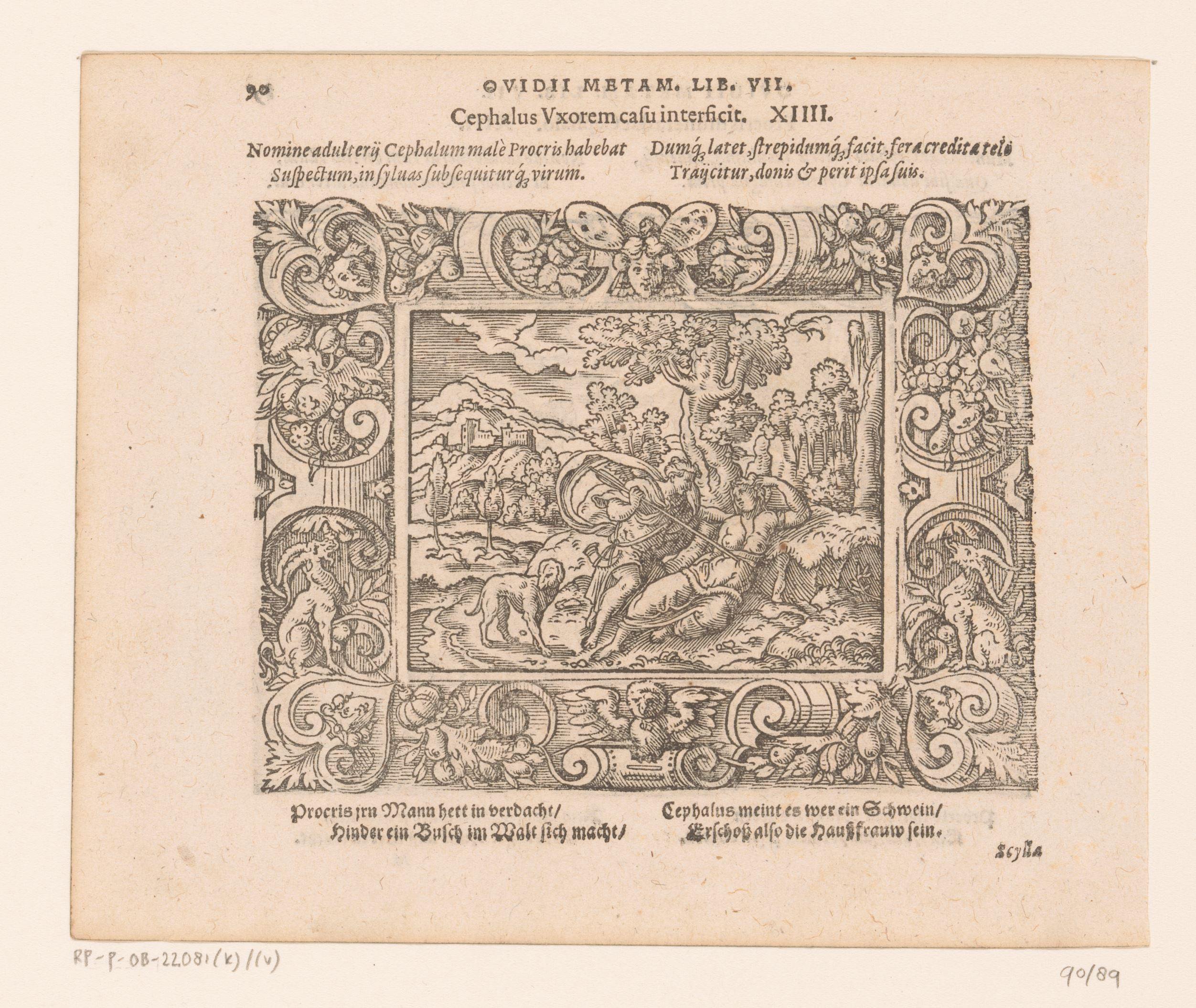 Procris per ongeluk door Cephalus gedood