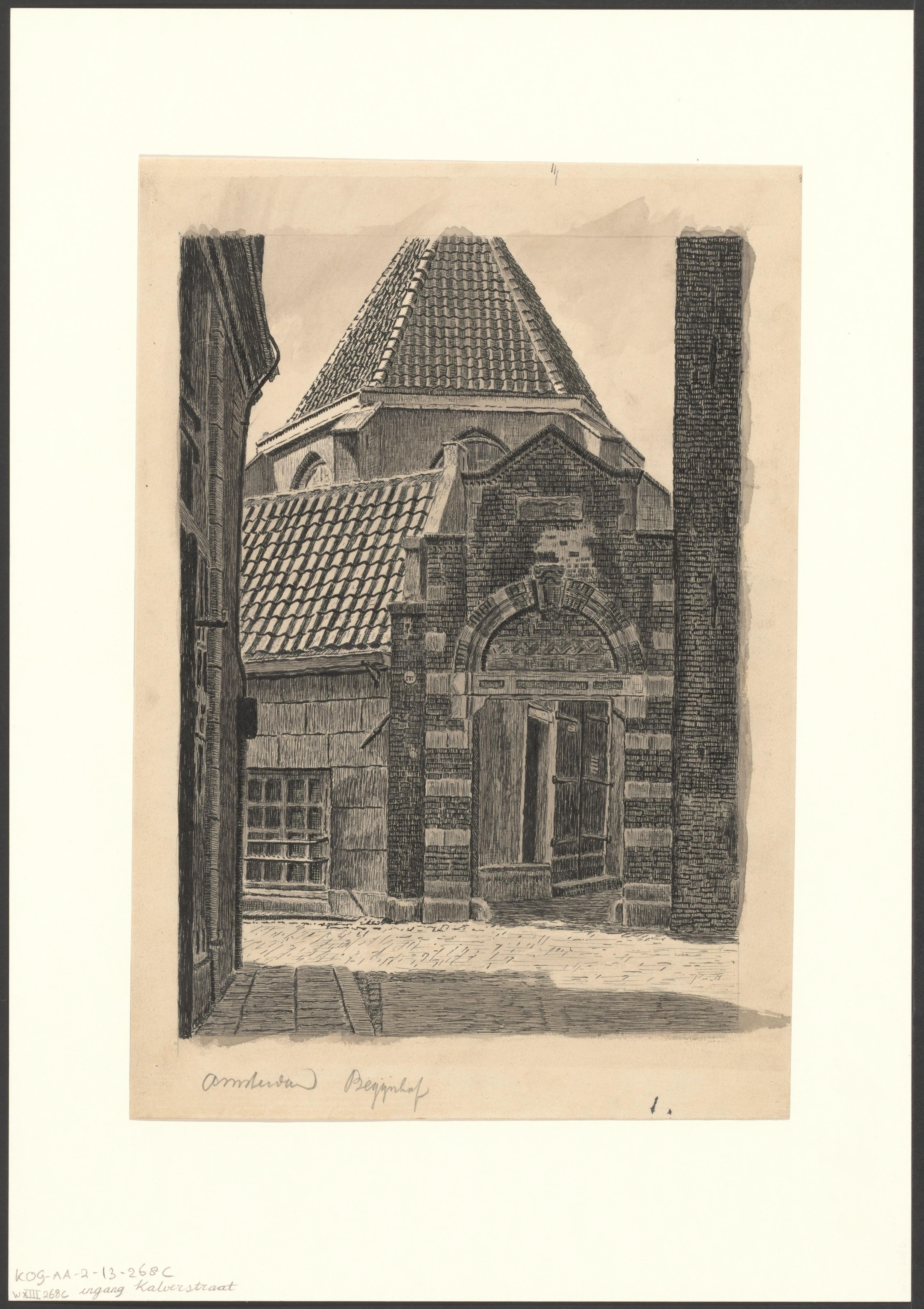 Gezicht op de ingang van het Begijnhof vanaf de Begijnensteeg