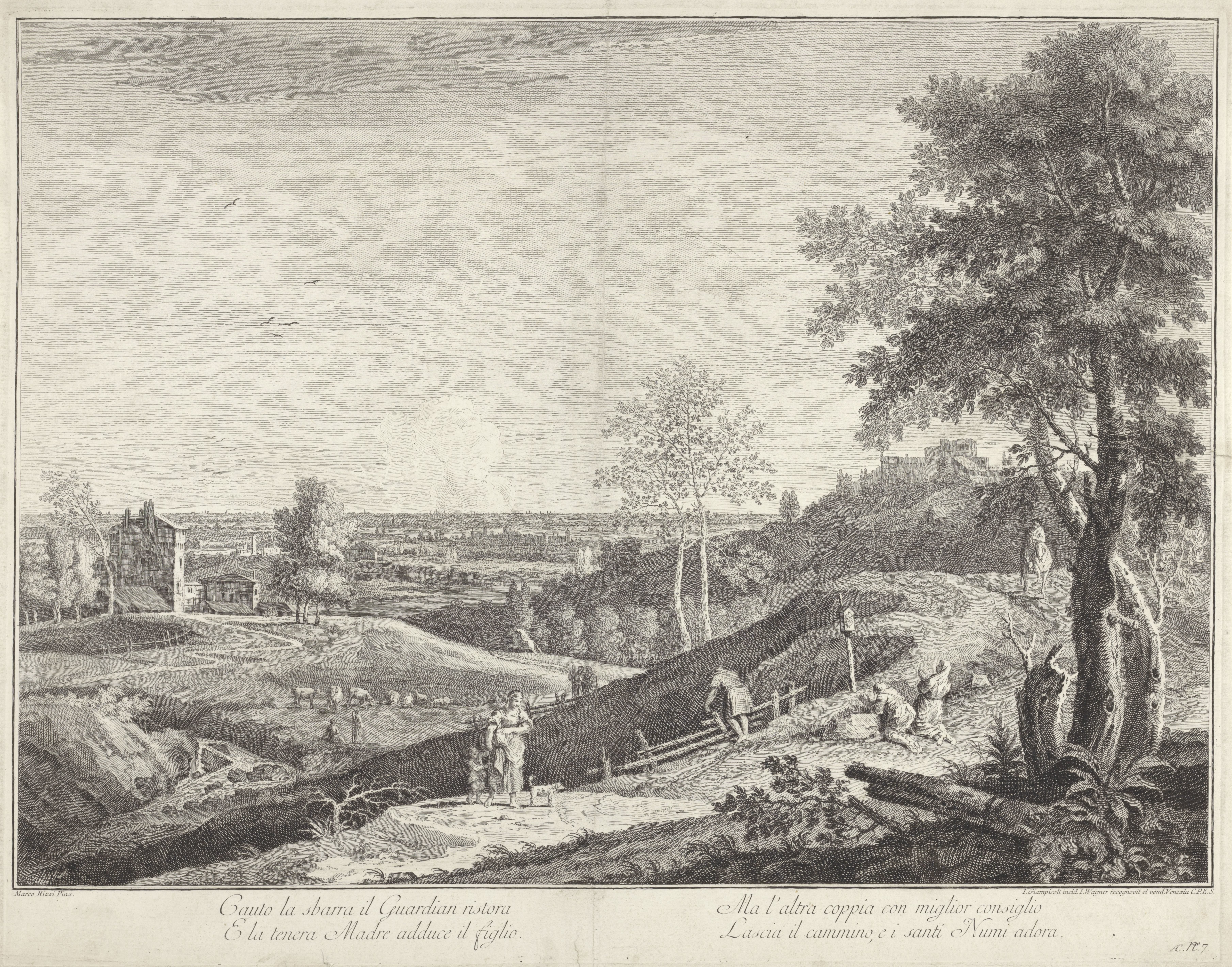Landschap met herders en pelgrims
