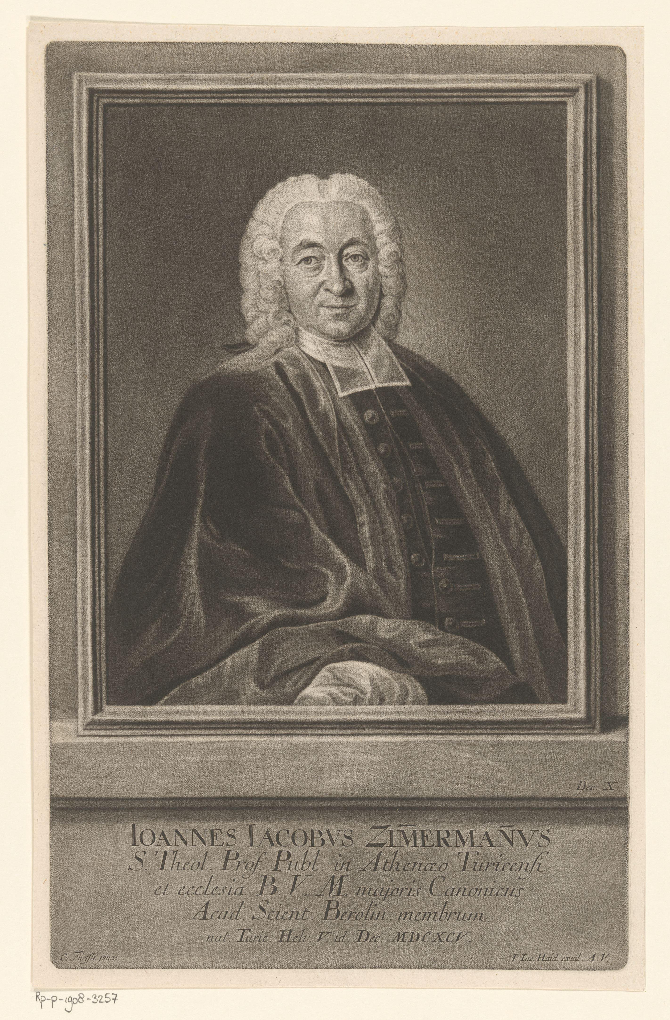 Portret van Johannes Jacob Zimmermann