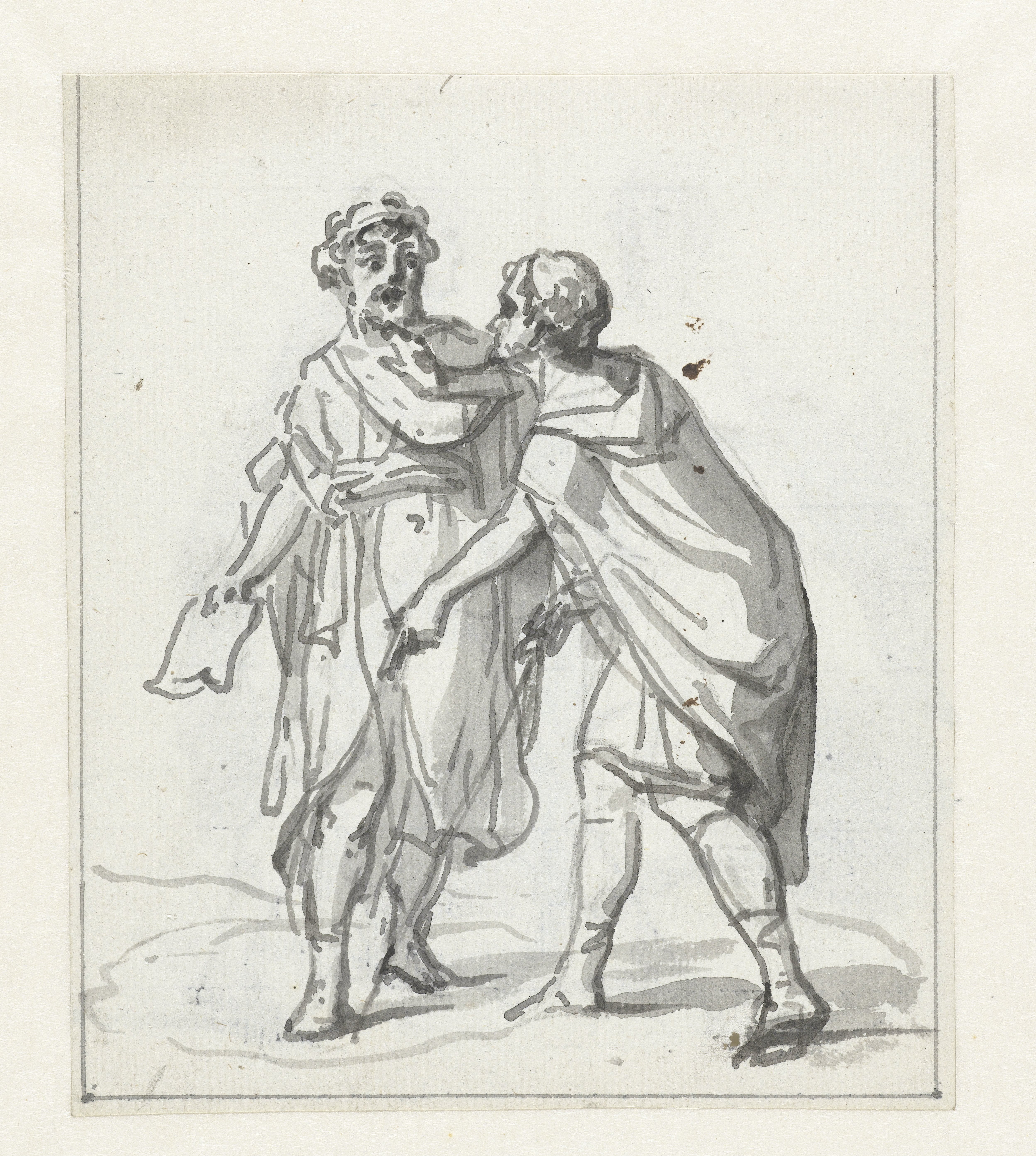 Laenas trekt een cirkel in het zand rond Antiochus IV Epiphanes