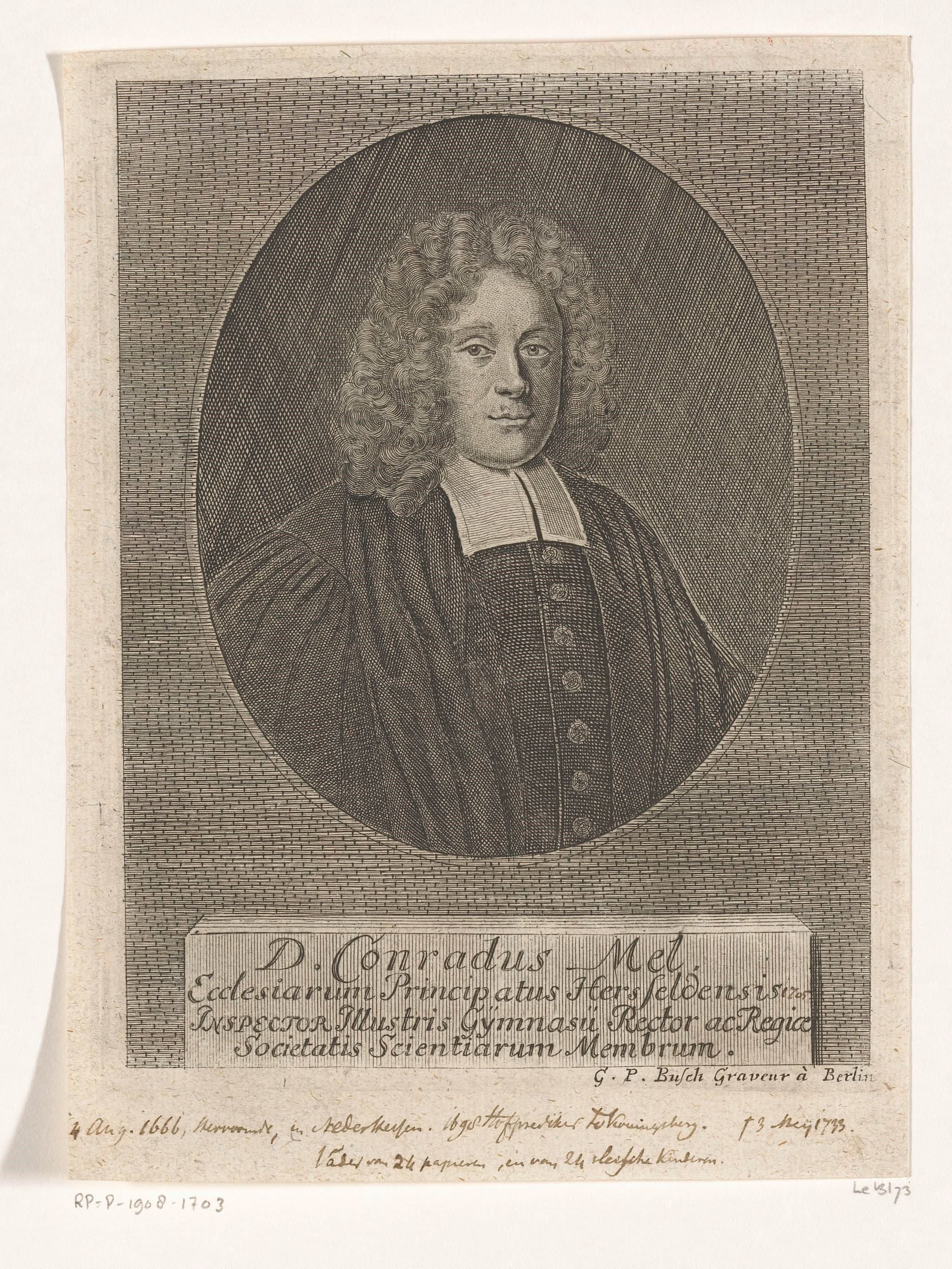 Portret van Conrad Mel