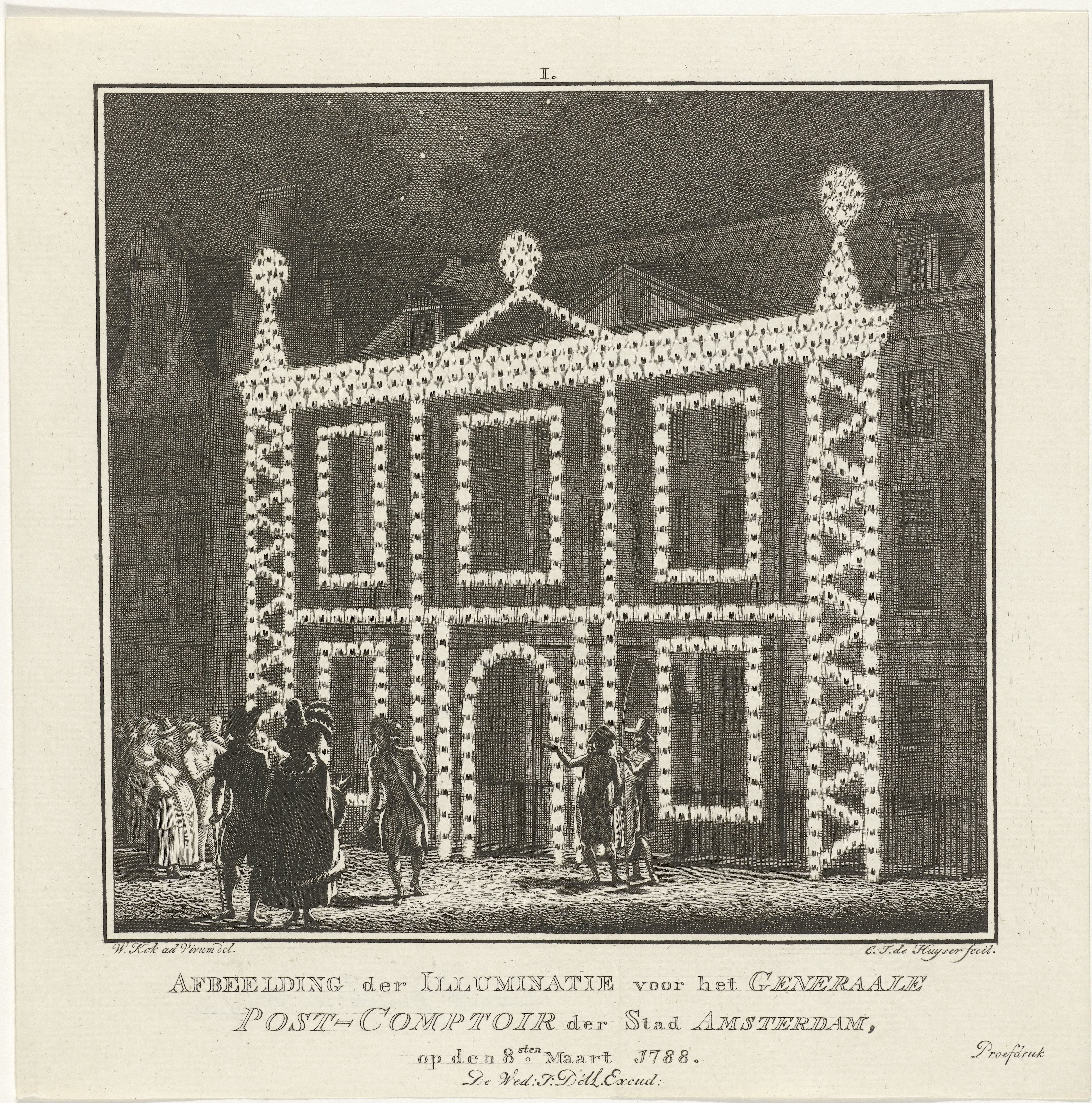 Verlichting van het postkantoor te Amsterdam