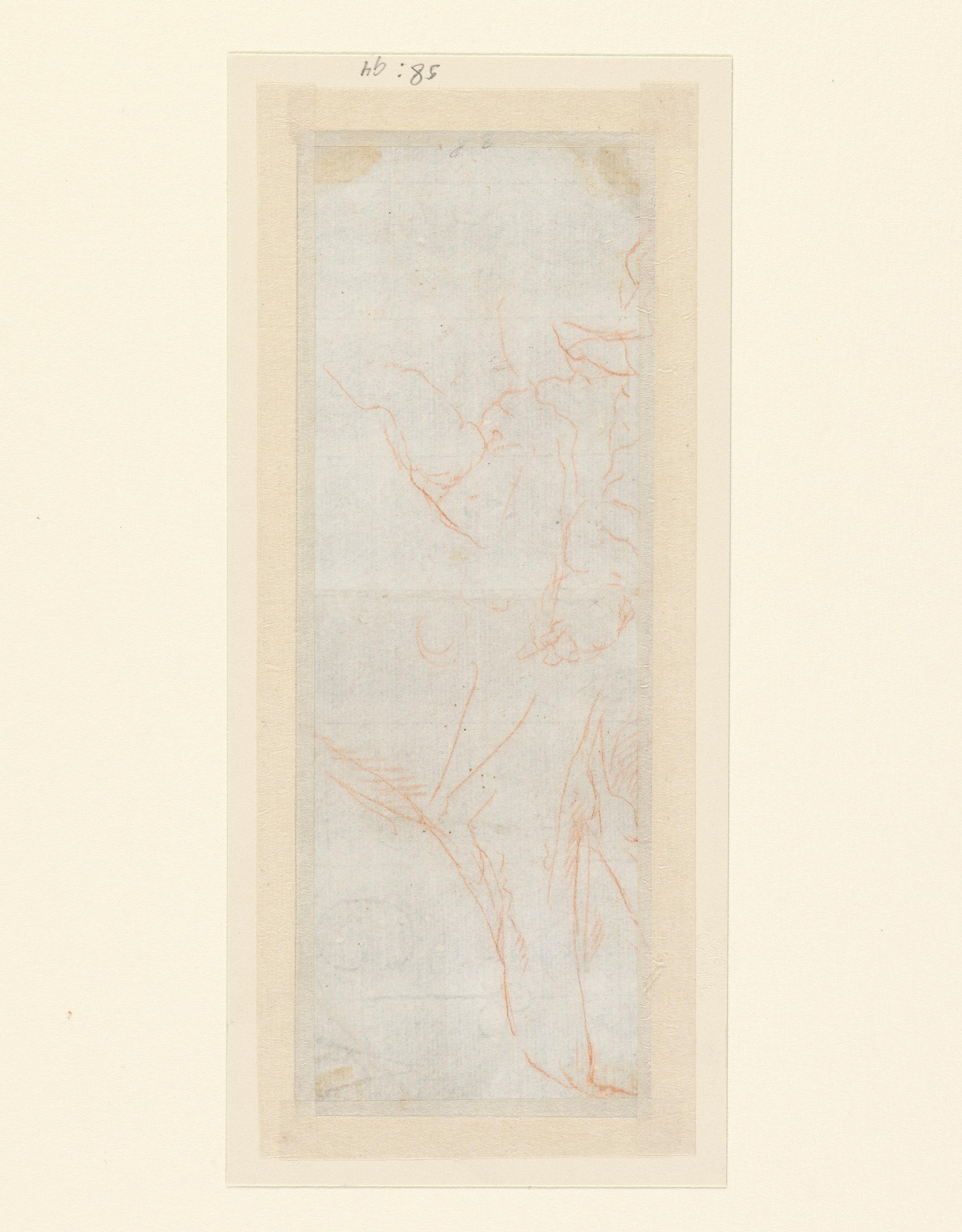 Schetsen van het hoofd van een vrouw en een putto, of een Madonna