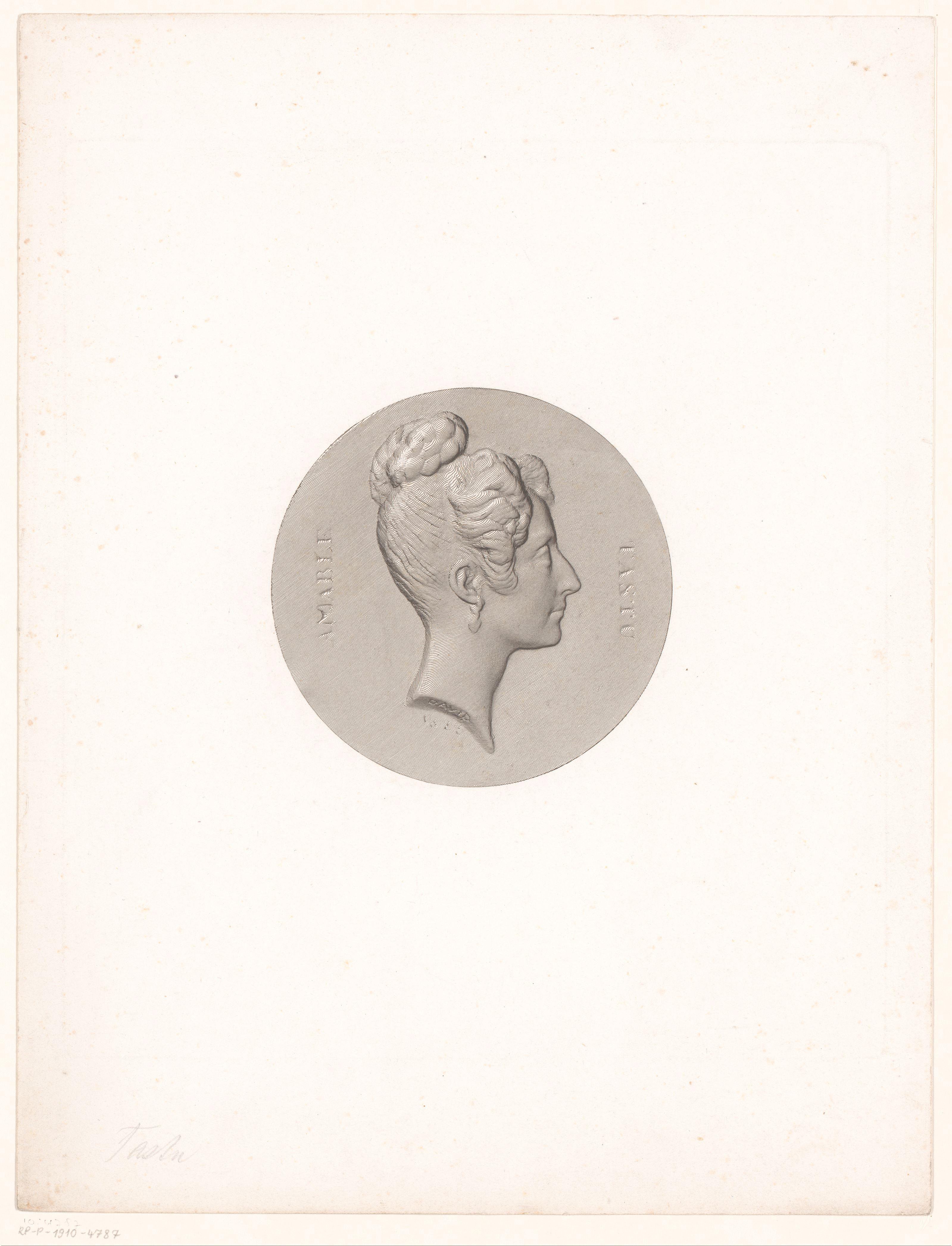 Medaille met portret van Amable Tastu