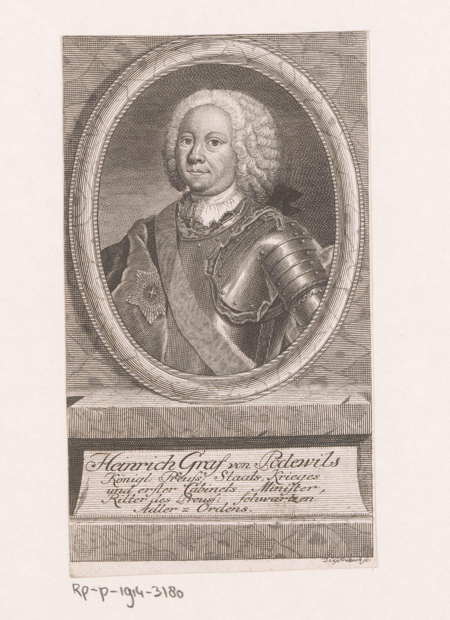 Portret van Heinrich Graf von Podewils