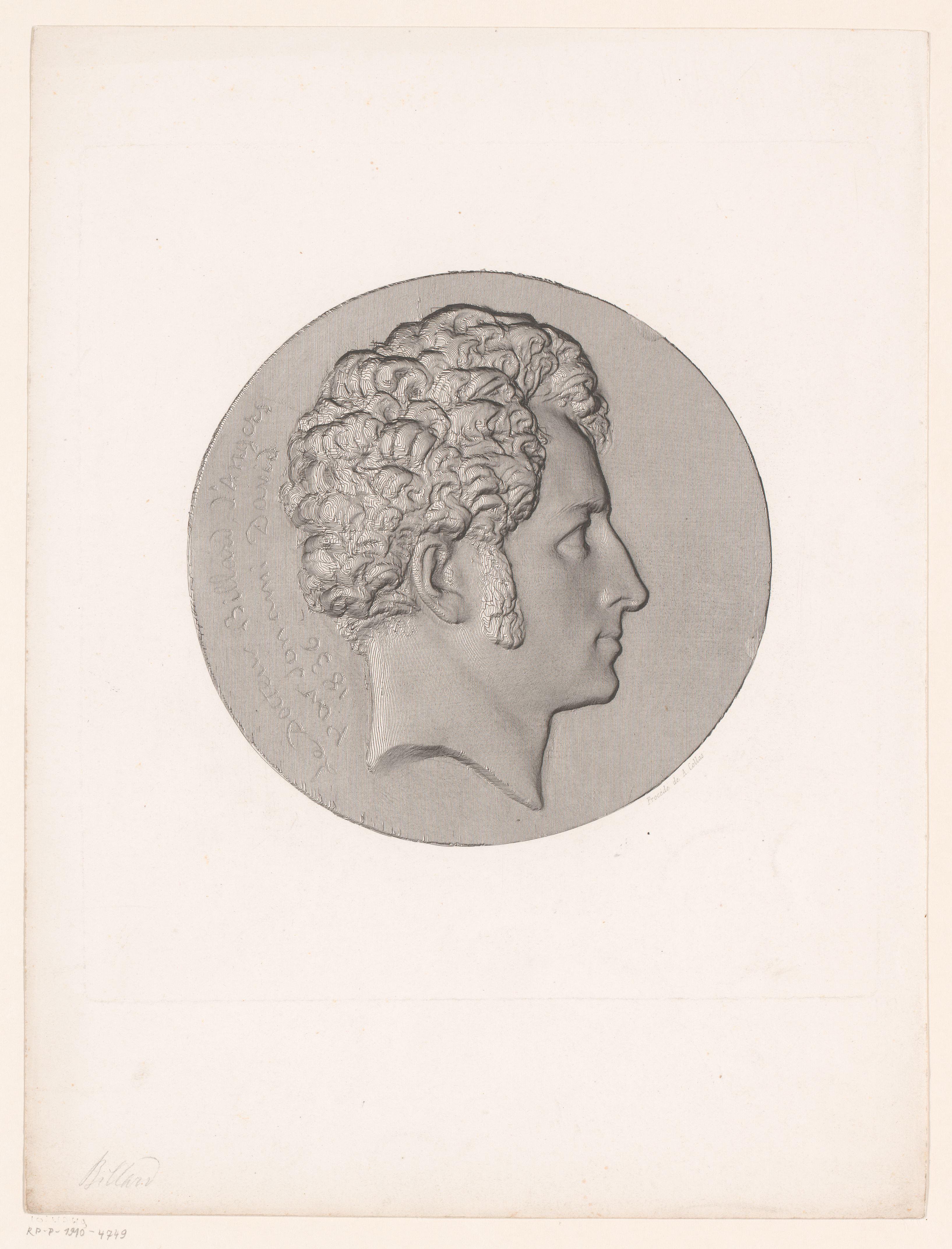 Medaillon met portret van Charles-Michel Billard