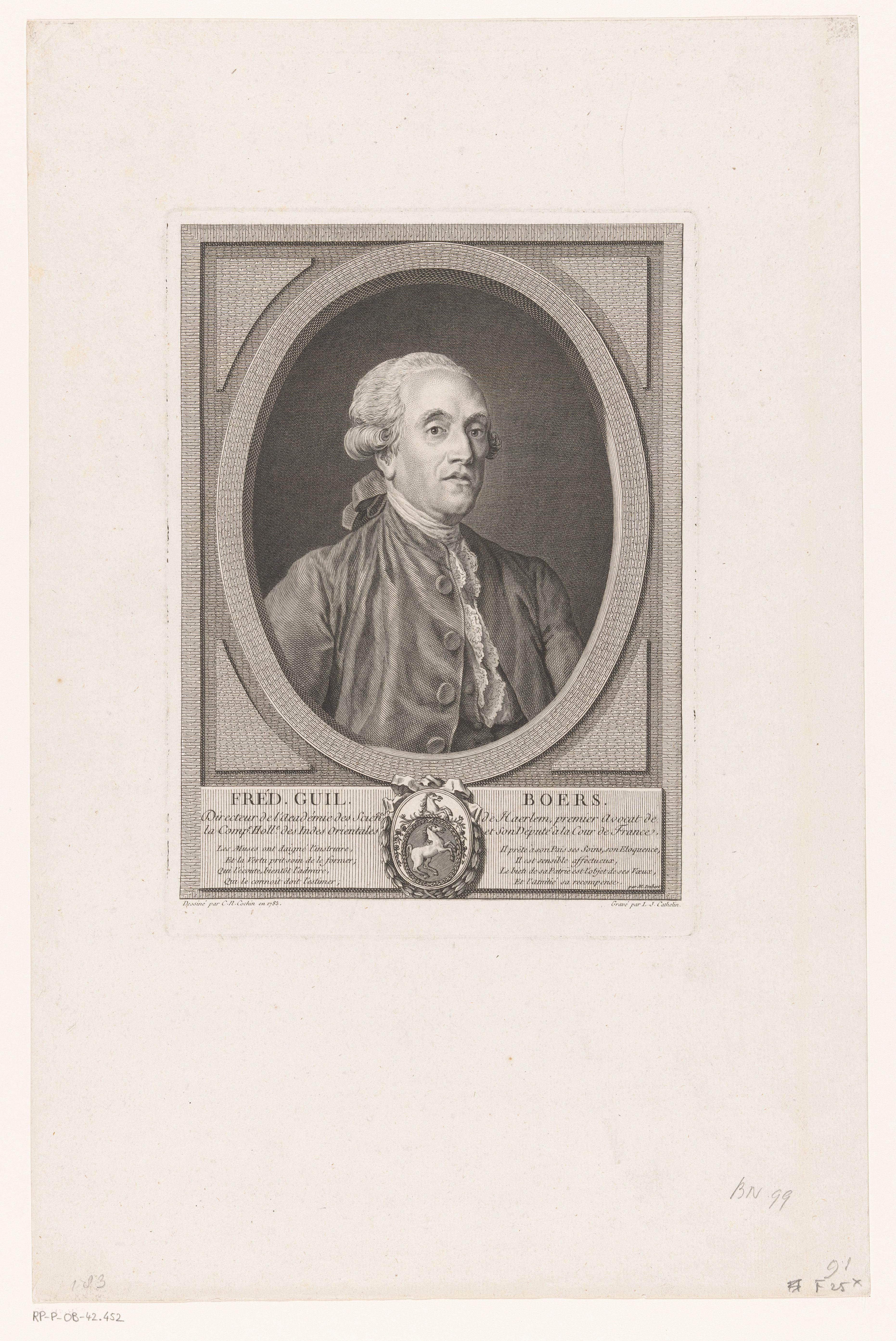 Portret van Frederik Willem Boers
