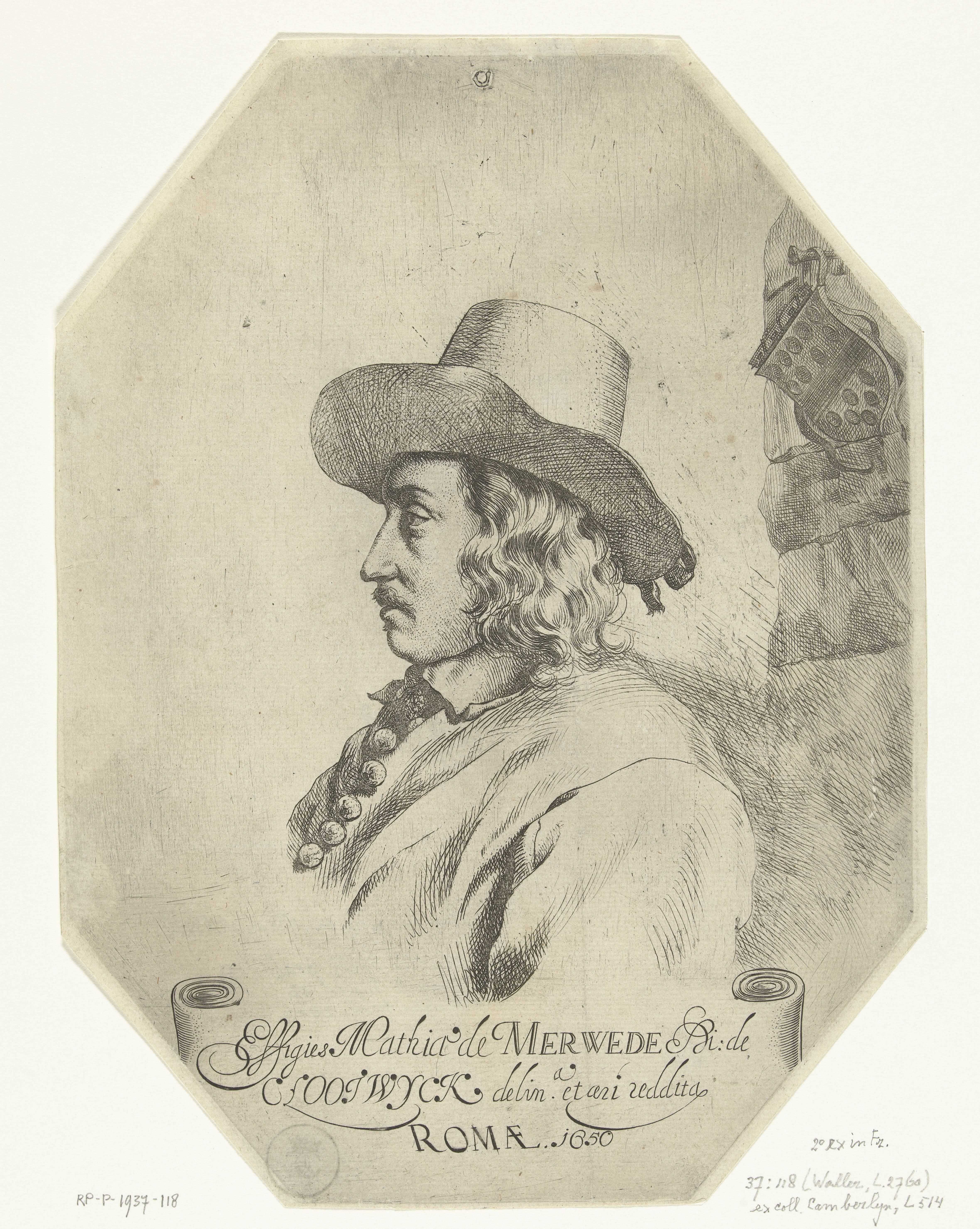 Portret van Matthijs van der Merwede, heer van Clootwijk