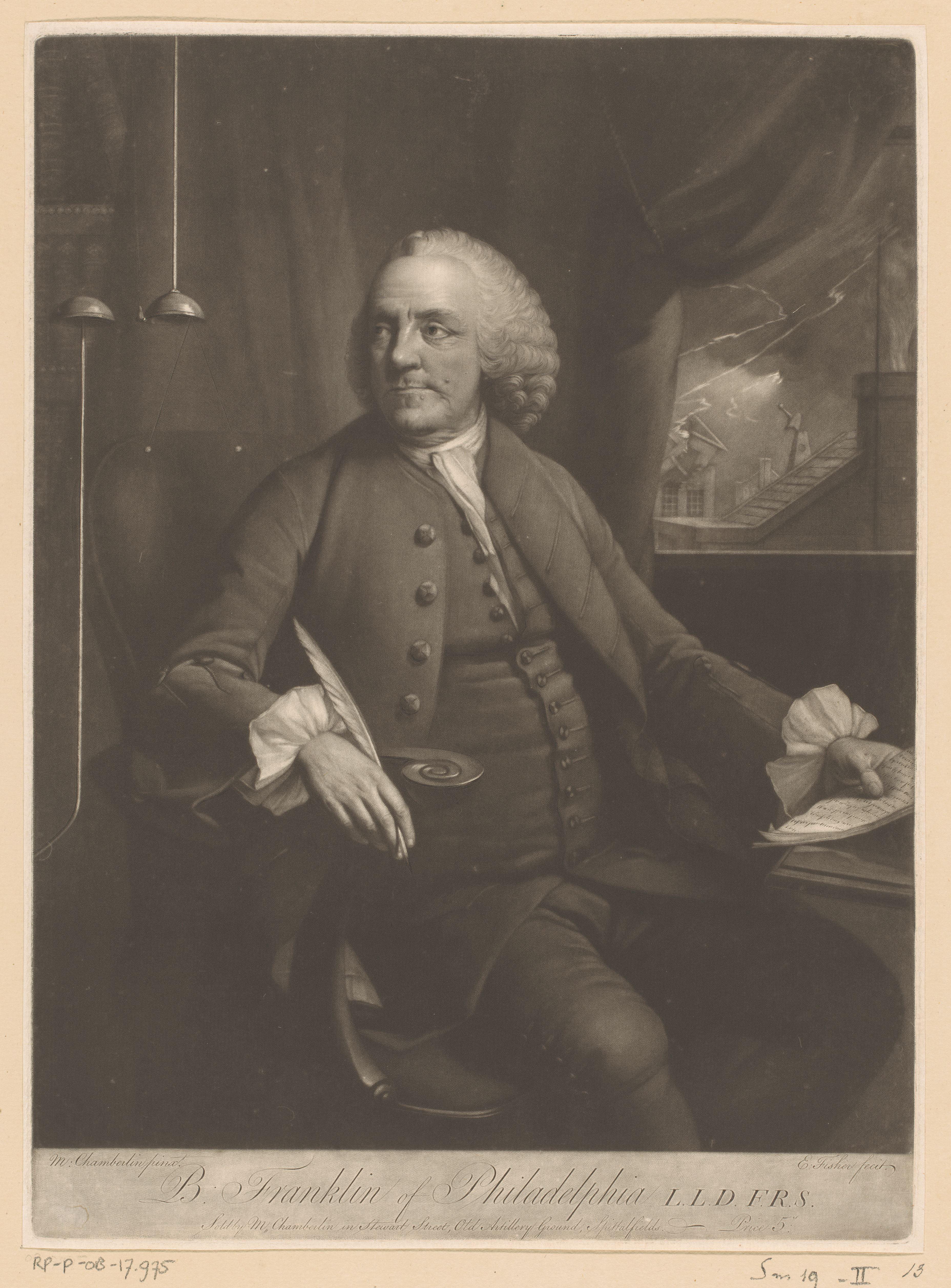 Portret van Benjamin Franklin