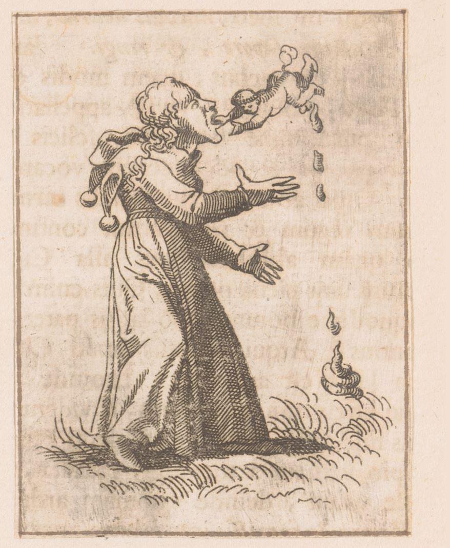 Dwaasheid staat op het punt de poepende ziel van Johannes Duns Scotus in te slikken