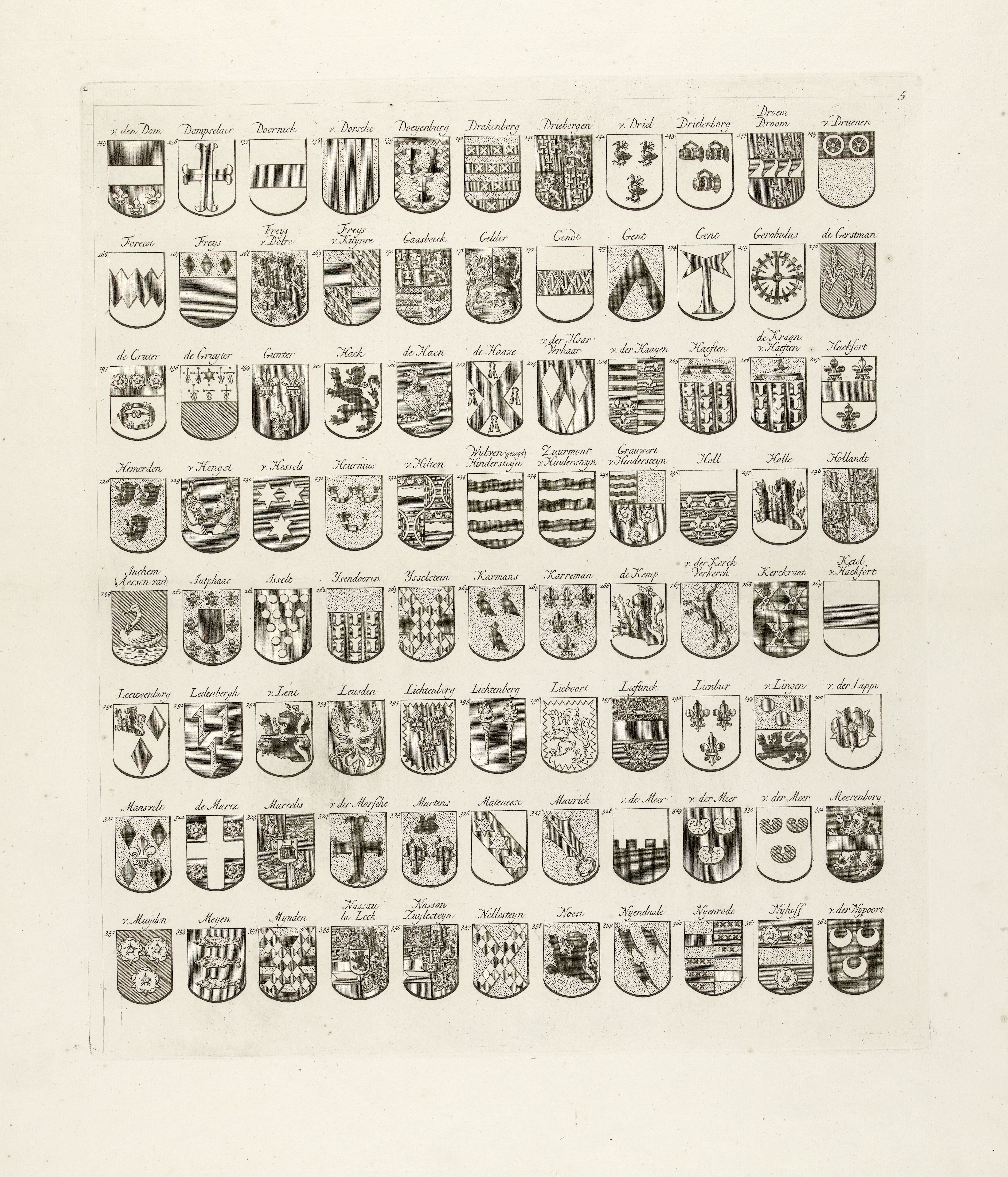 Wapenkaart van oude geslachten van Utrecht, middenblad