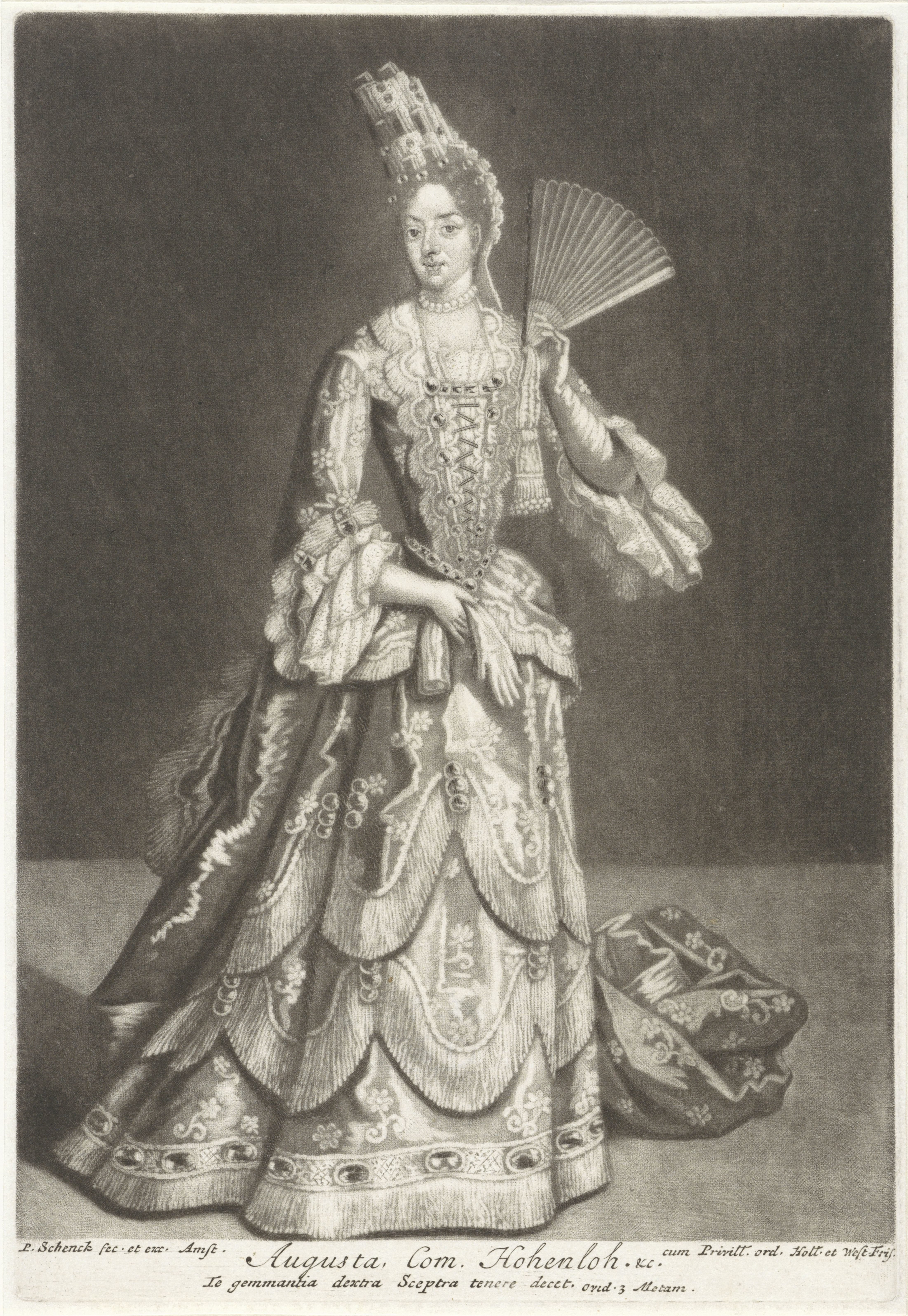 Portret van Anna Augusta gravin van Hohenlohe