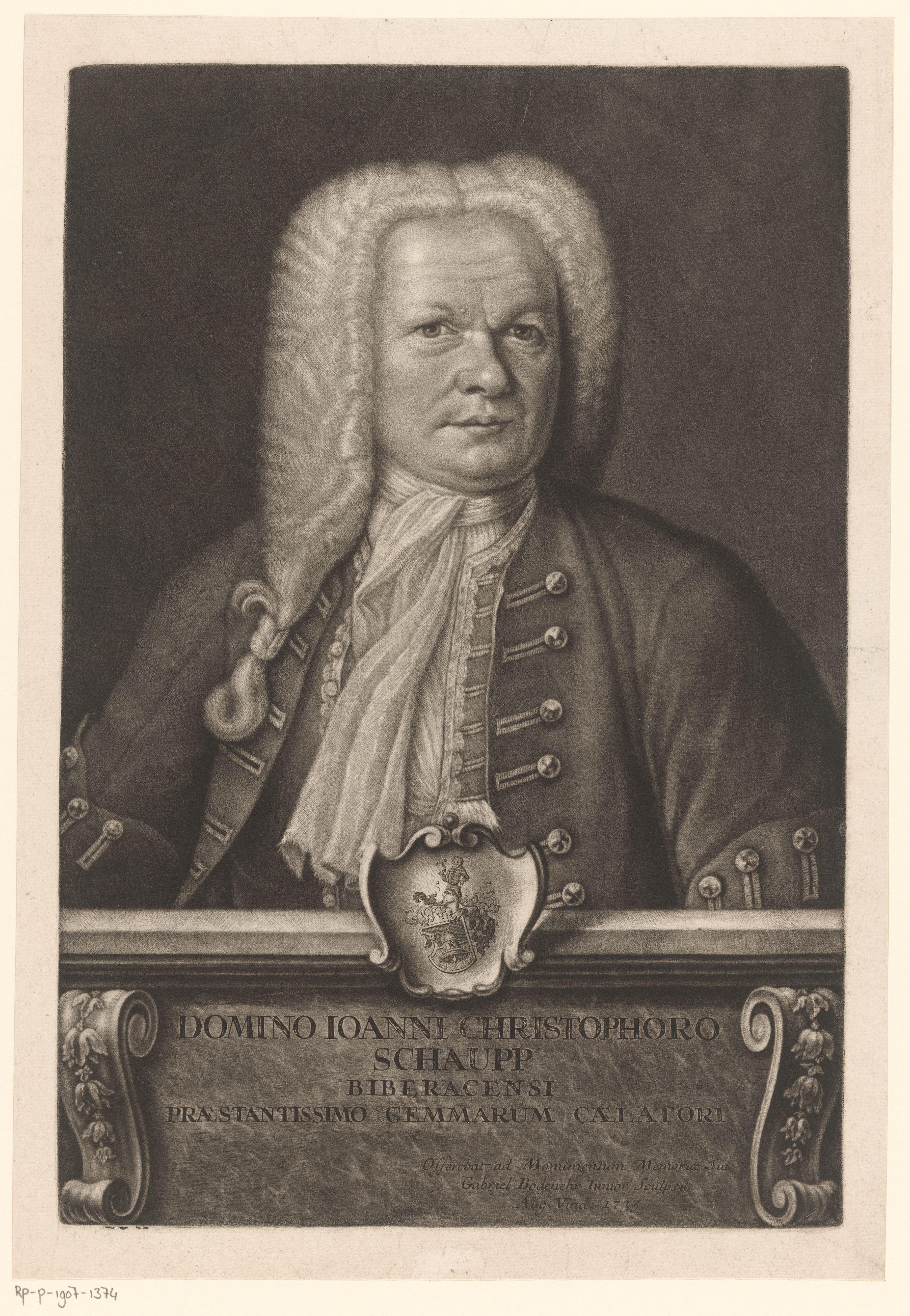 Portret van Johann Christoph Schaupp