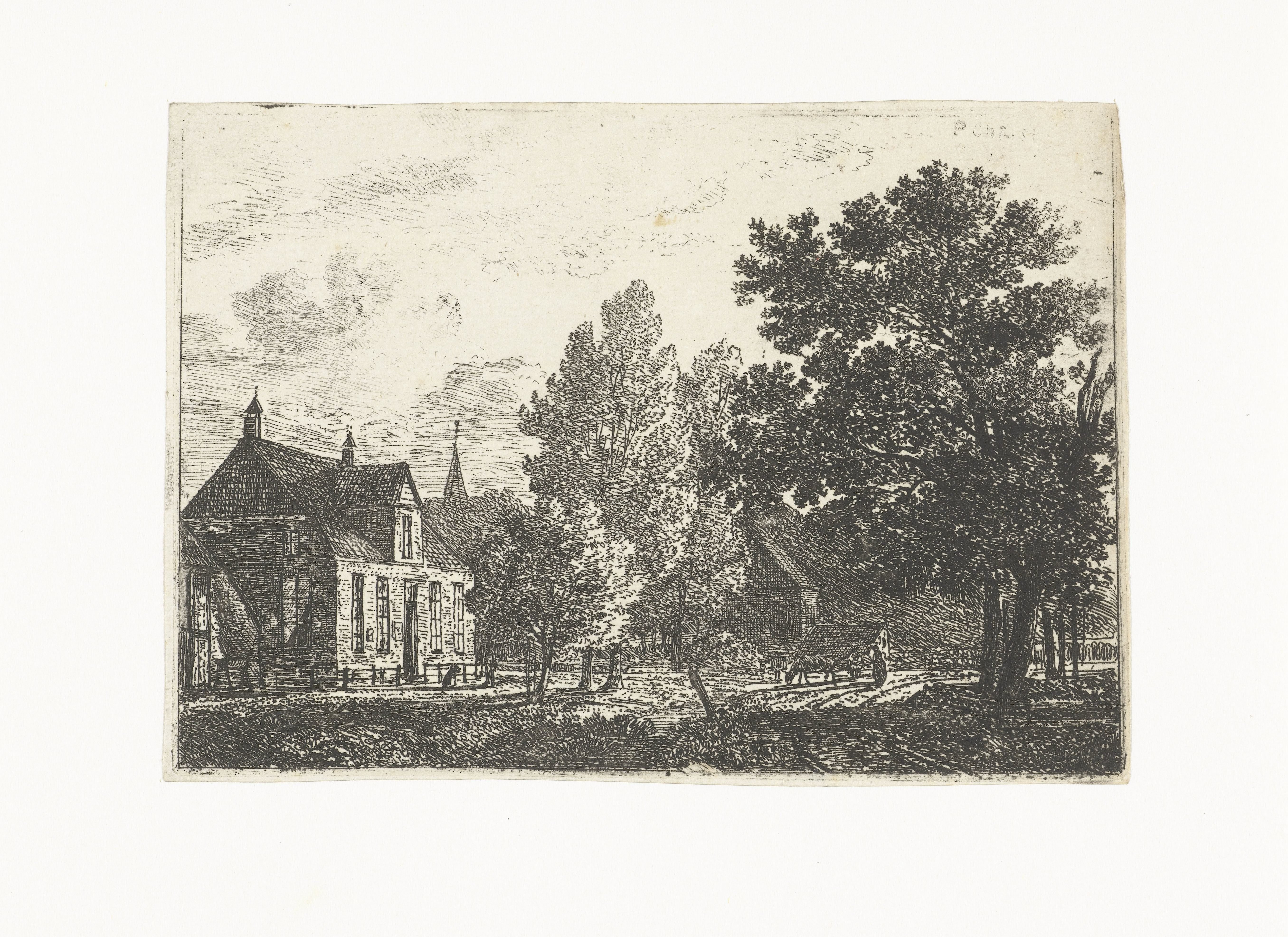 Landschap met buitenhuis