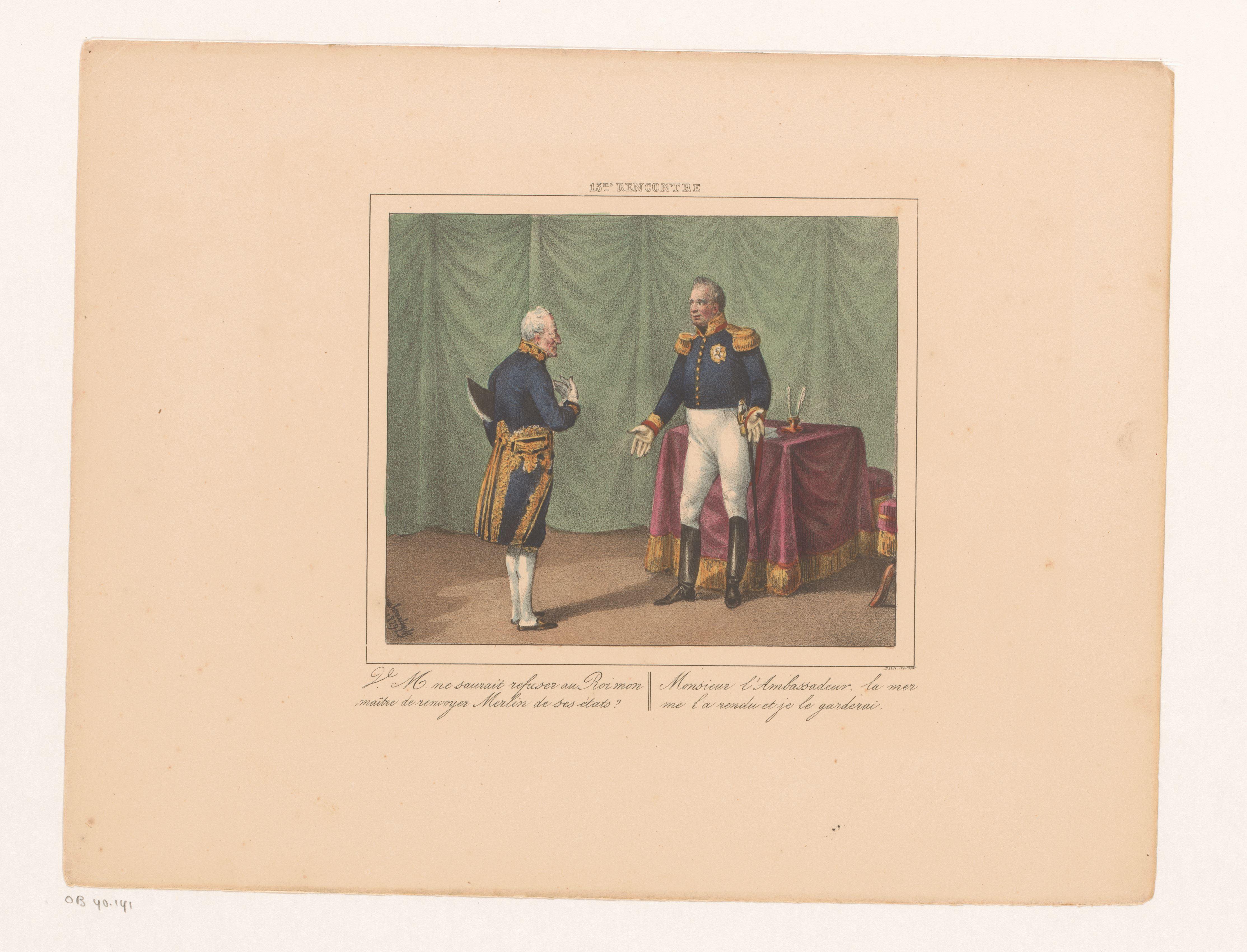 Koning Willem I slaat het verzoek om uitlevering van Merlin af, 1829