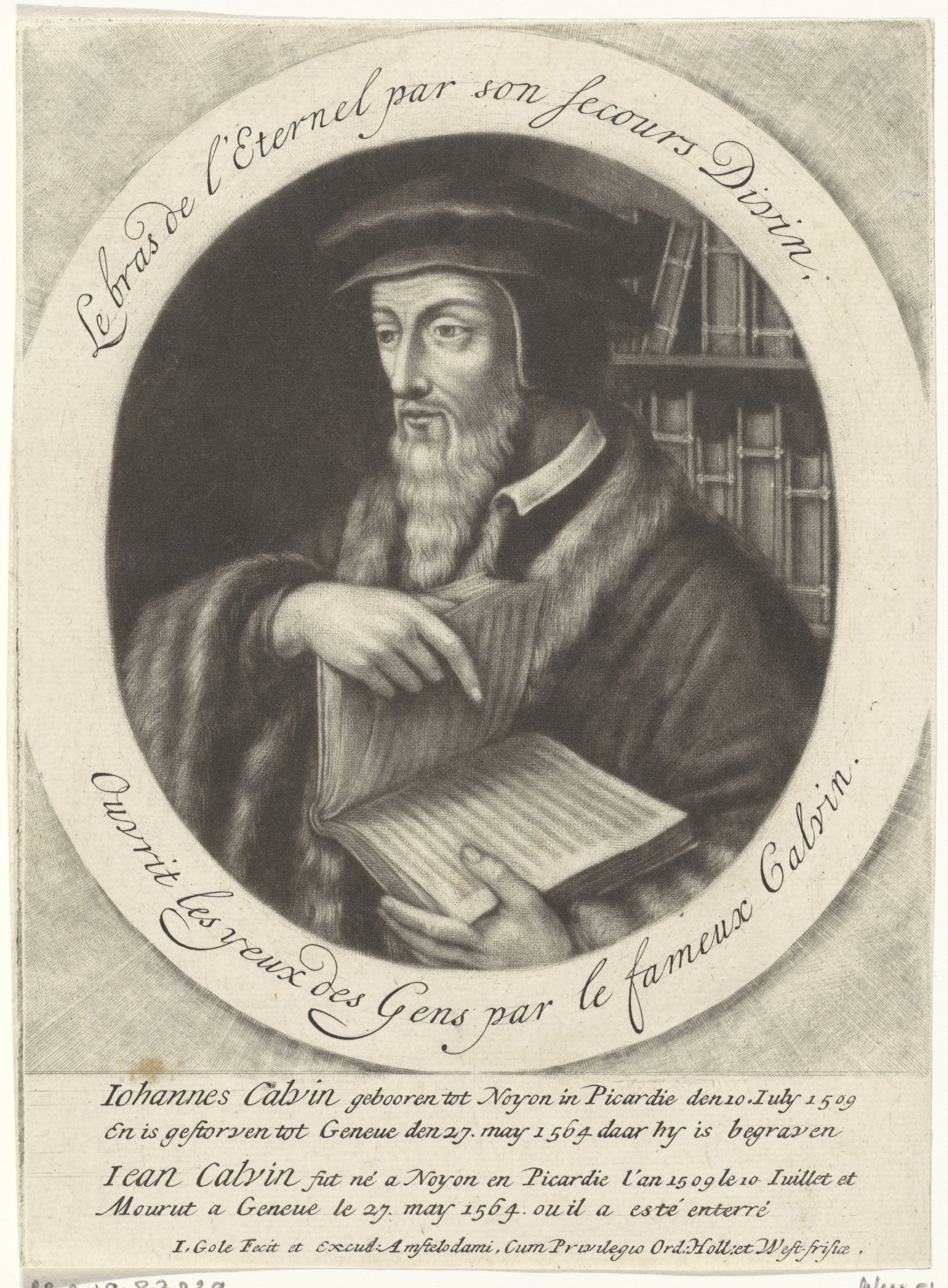 Portret van de reformator Johannes Calvijn