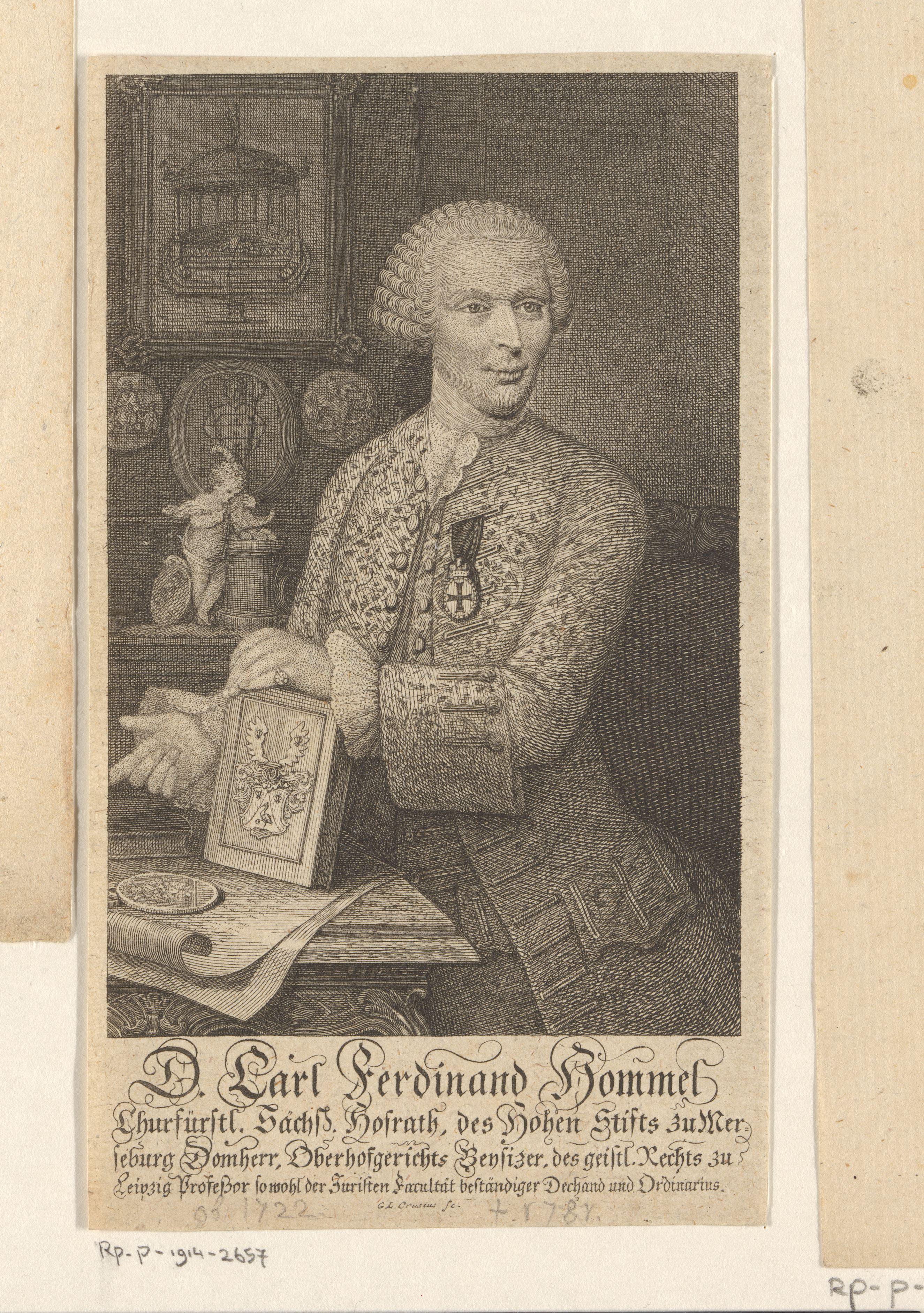 Portret van Carl Ferdinand Hommel