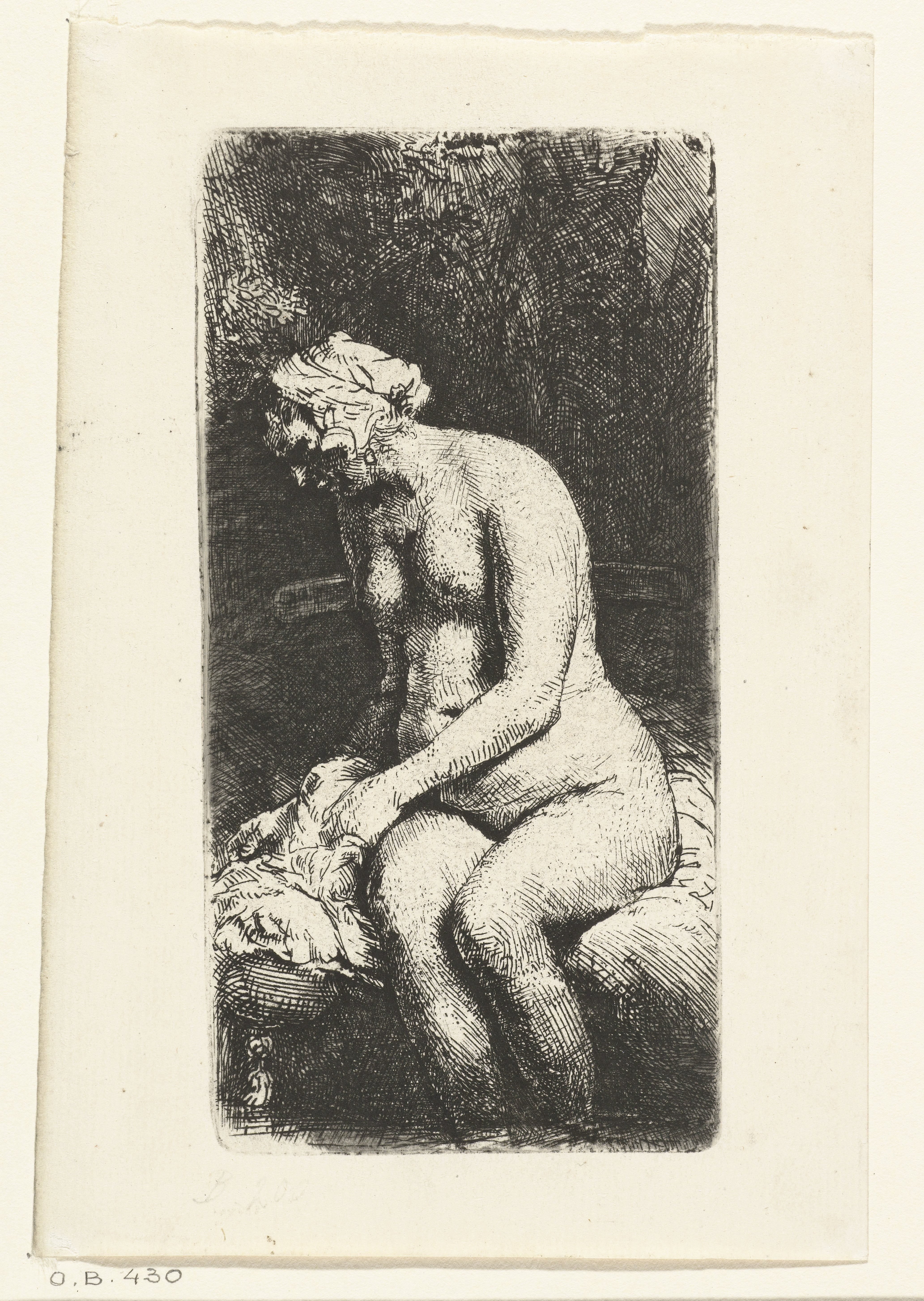 Woman bathing her feet at a brook