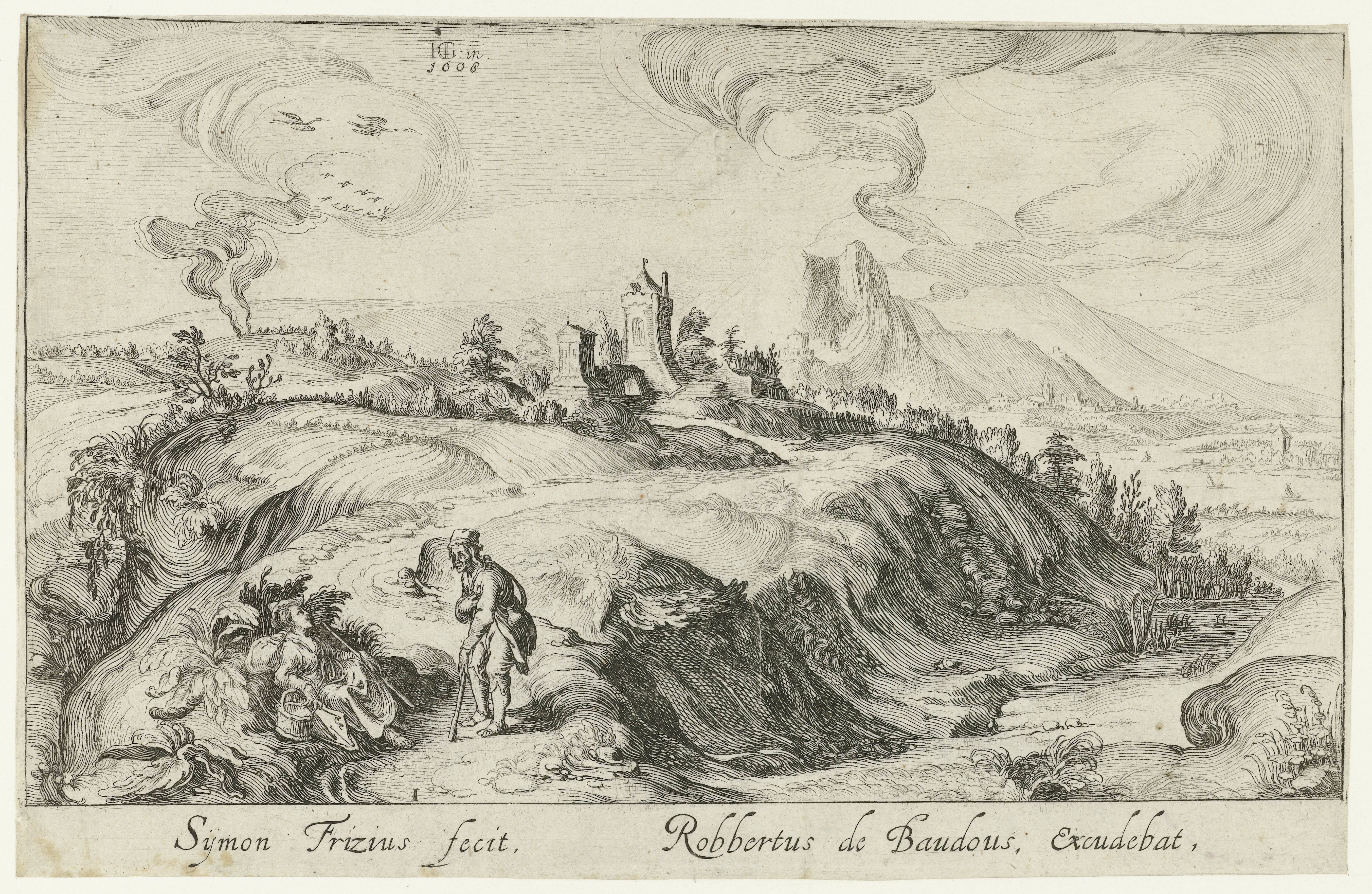 Berglandschap met twee figuren