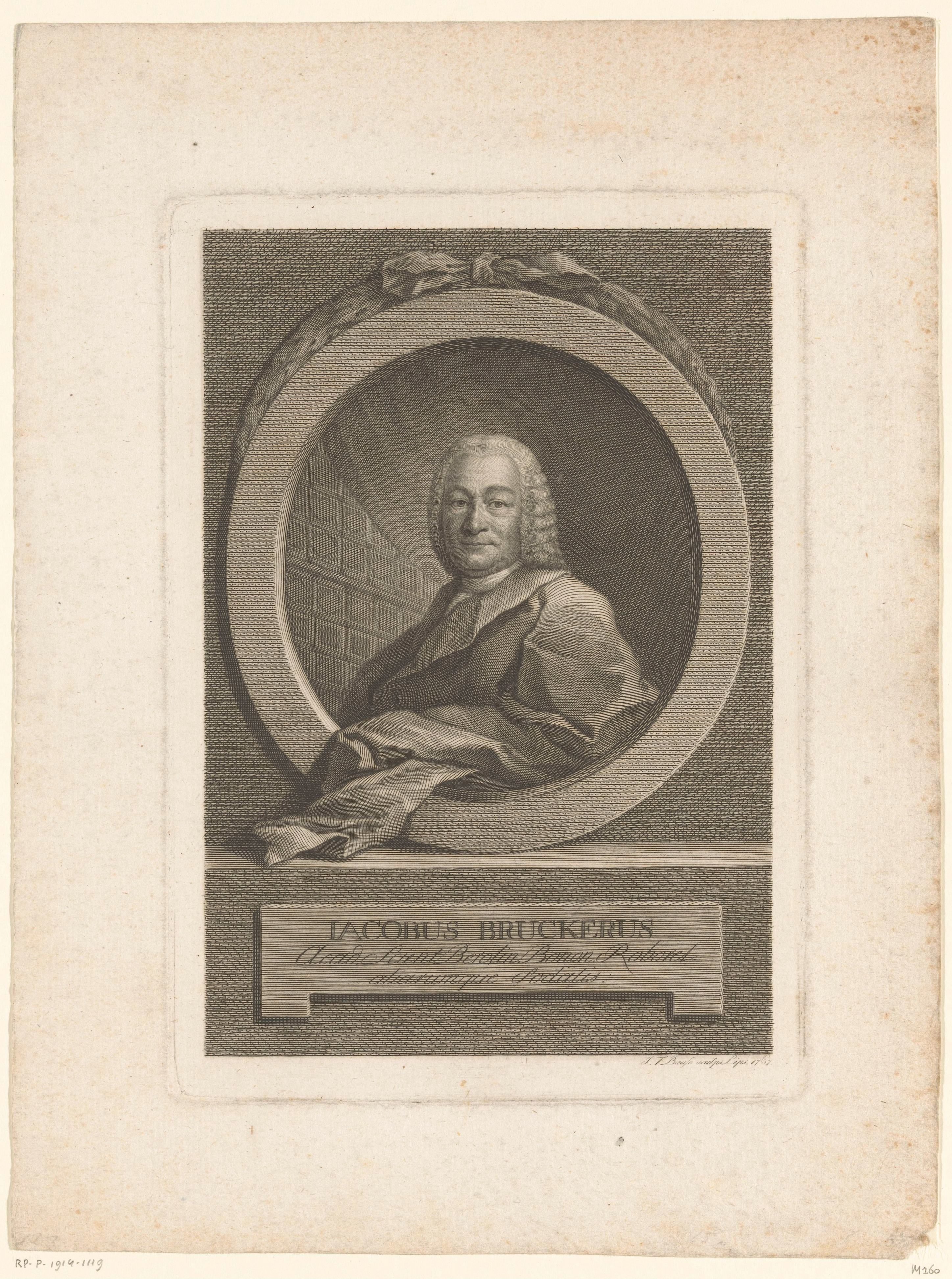 Portret van Jacob Brucker