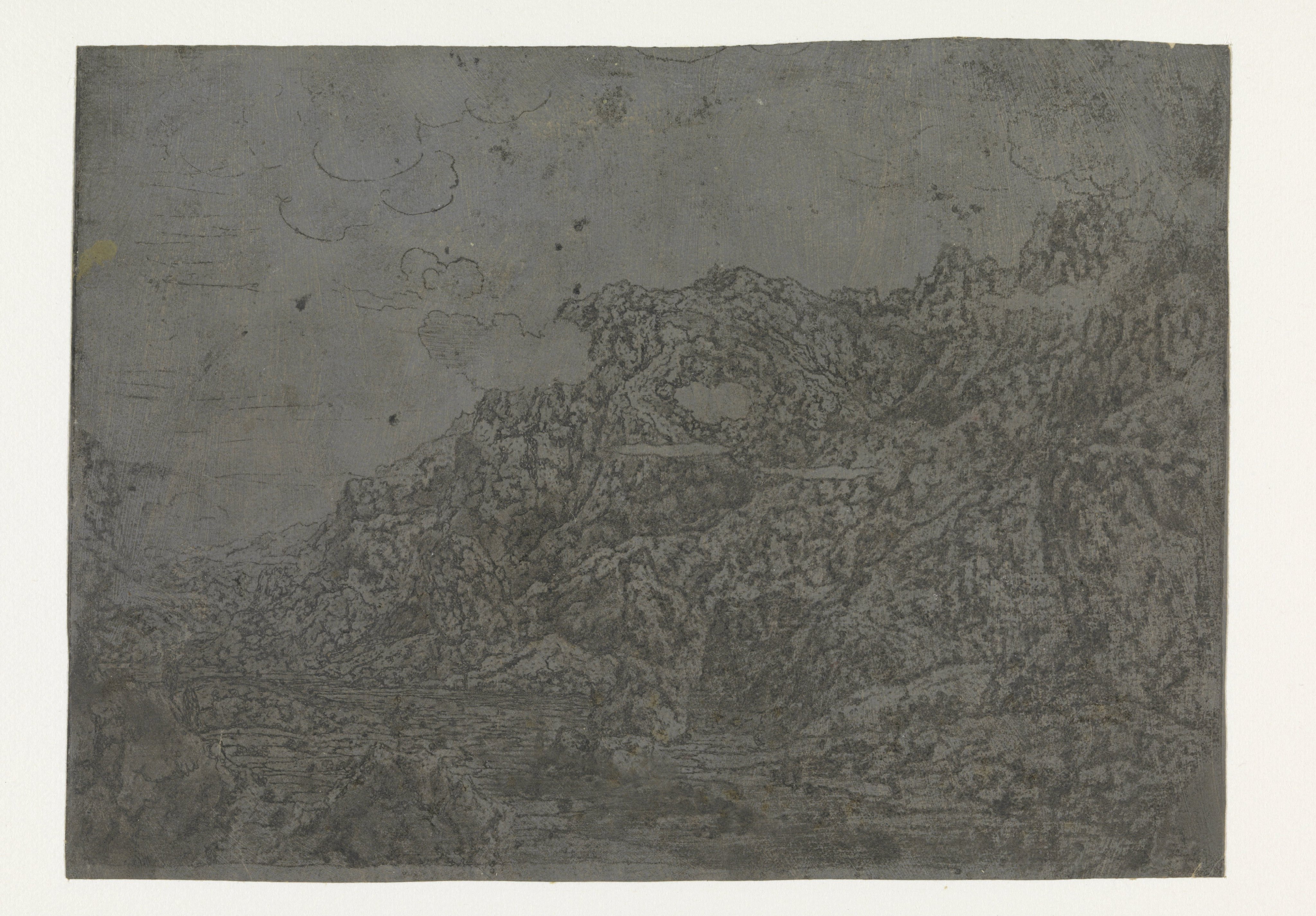 Rocky Landscape with Low Clouds