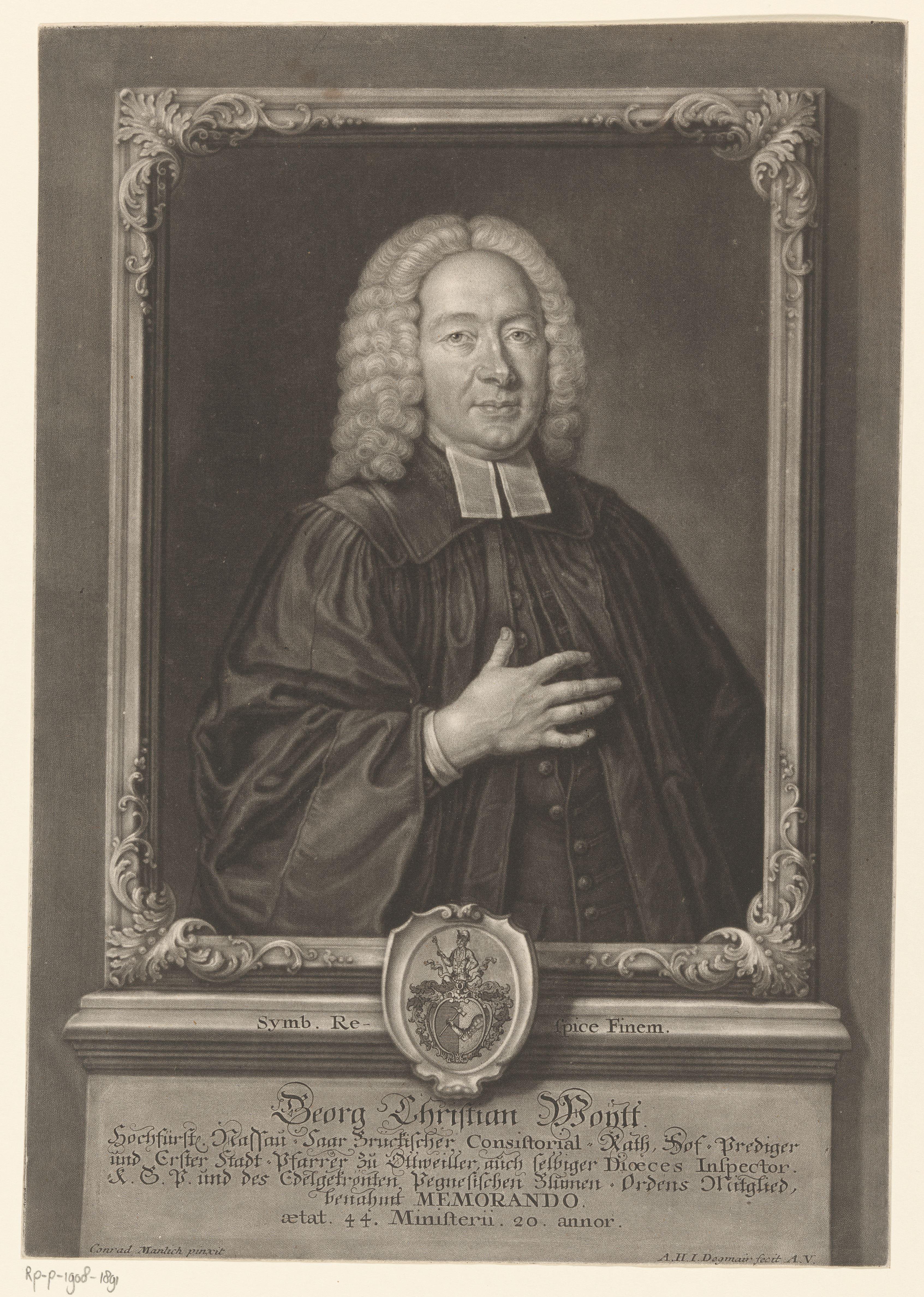 Portret van Georg Christian Woytt op 44-jarige leeftijd
