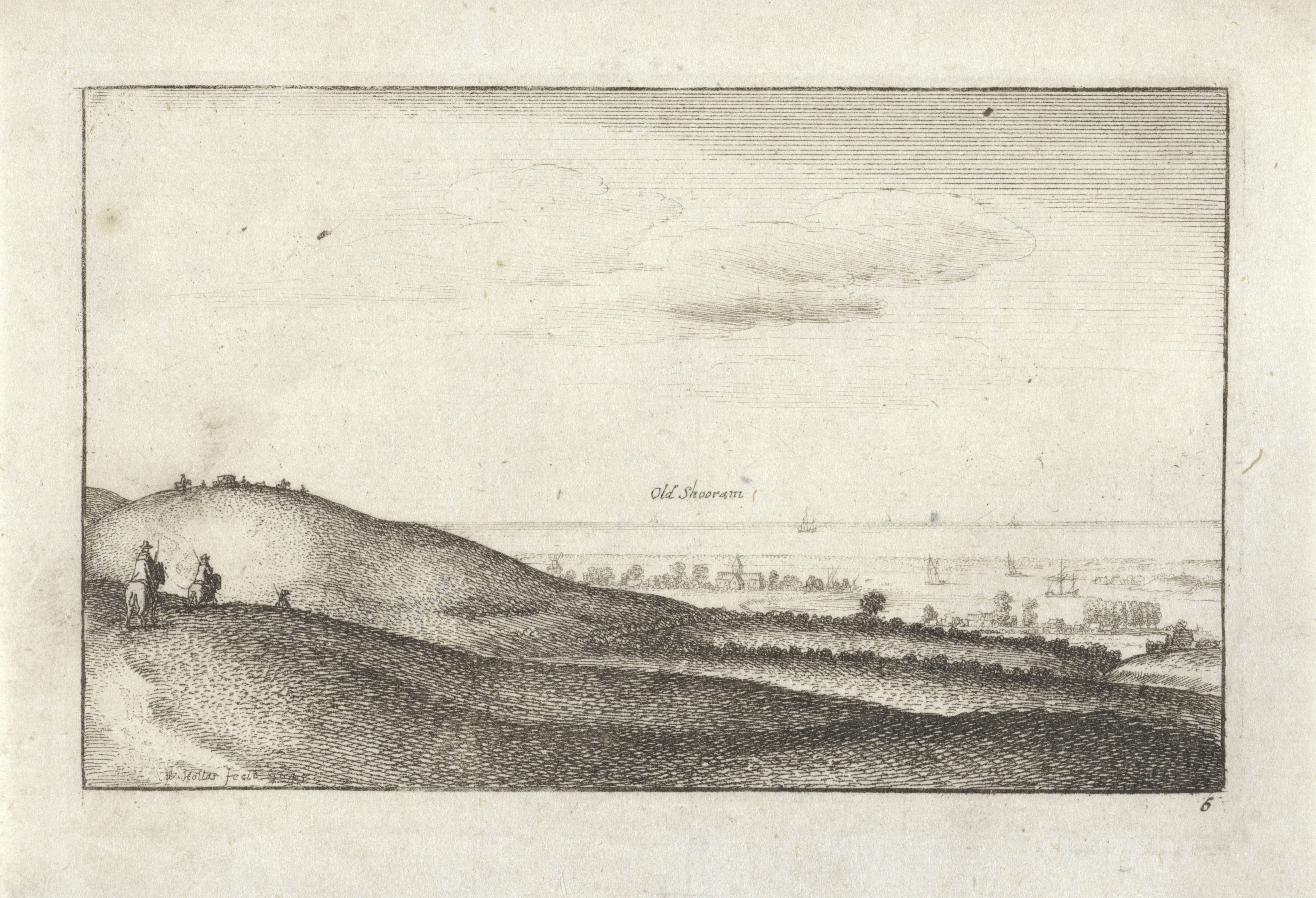 Landschap met gezicht op Shoreham