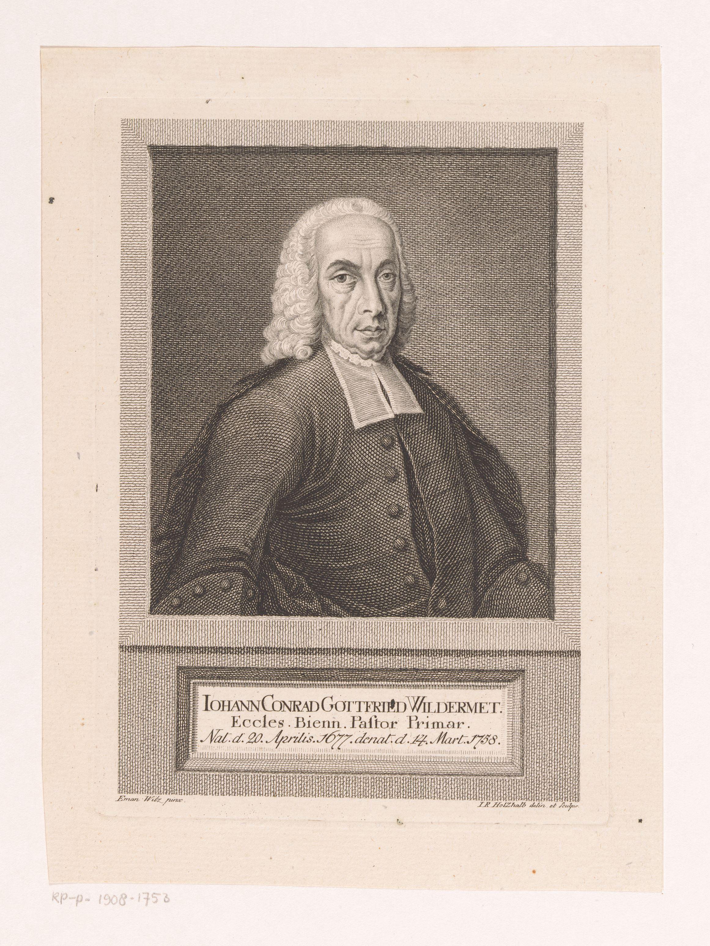Portret van Johann Conrad Gottfried Wildermet