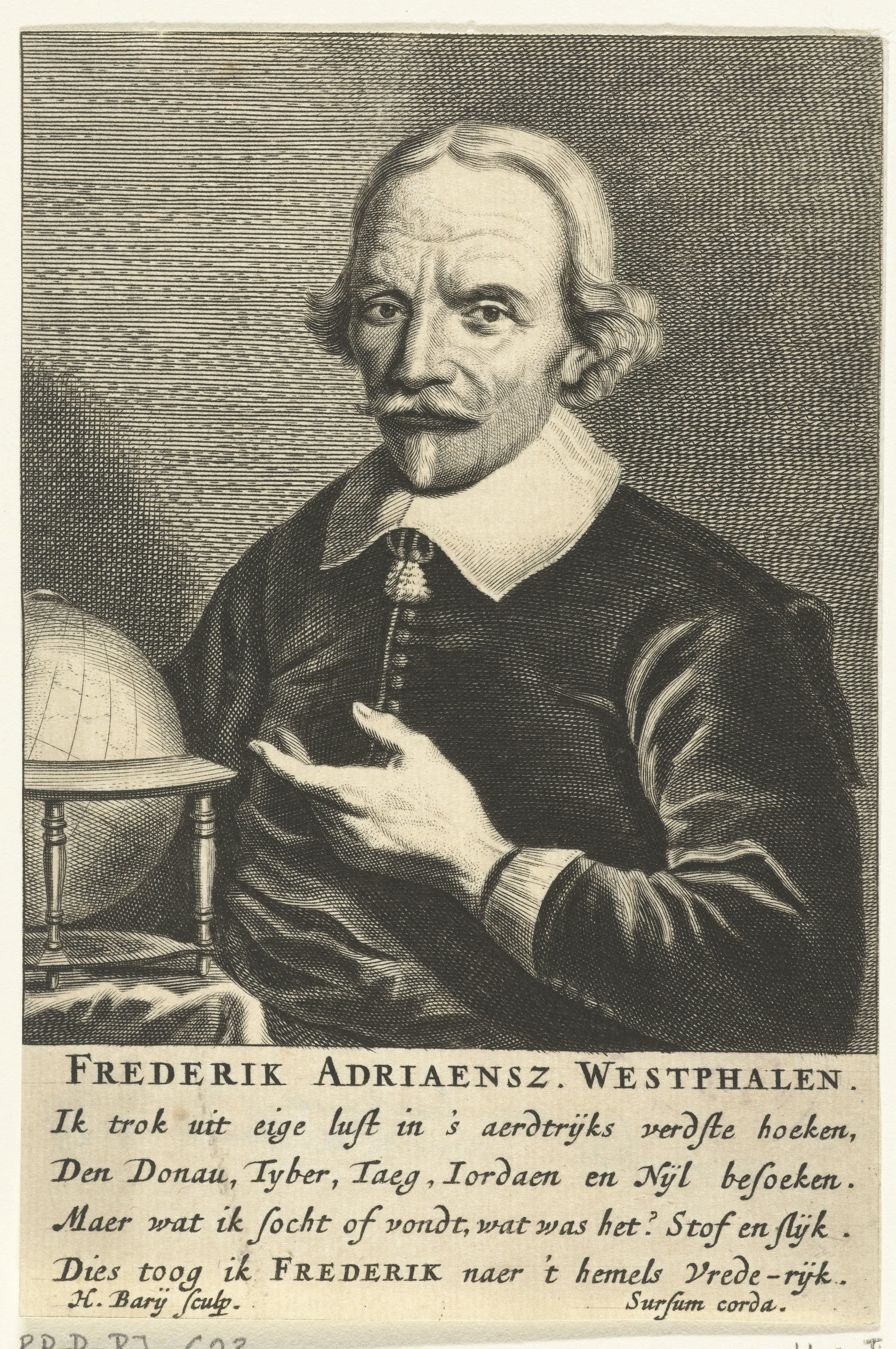 Portret van Frederik Adriaensz. Westphalen op 72-jarige leeftijd