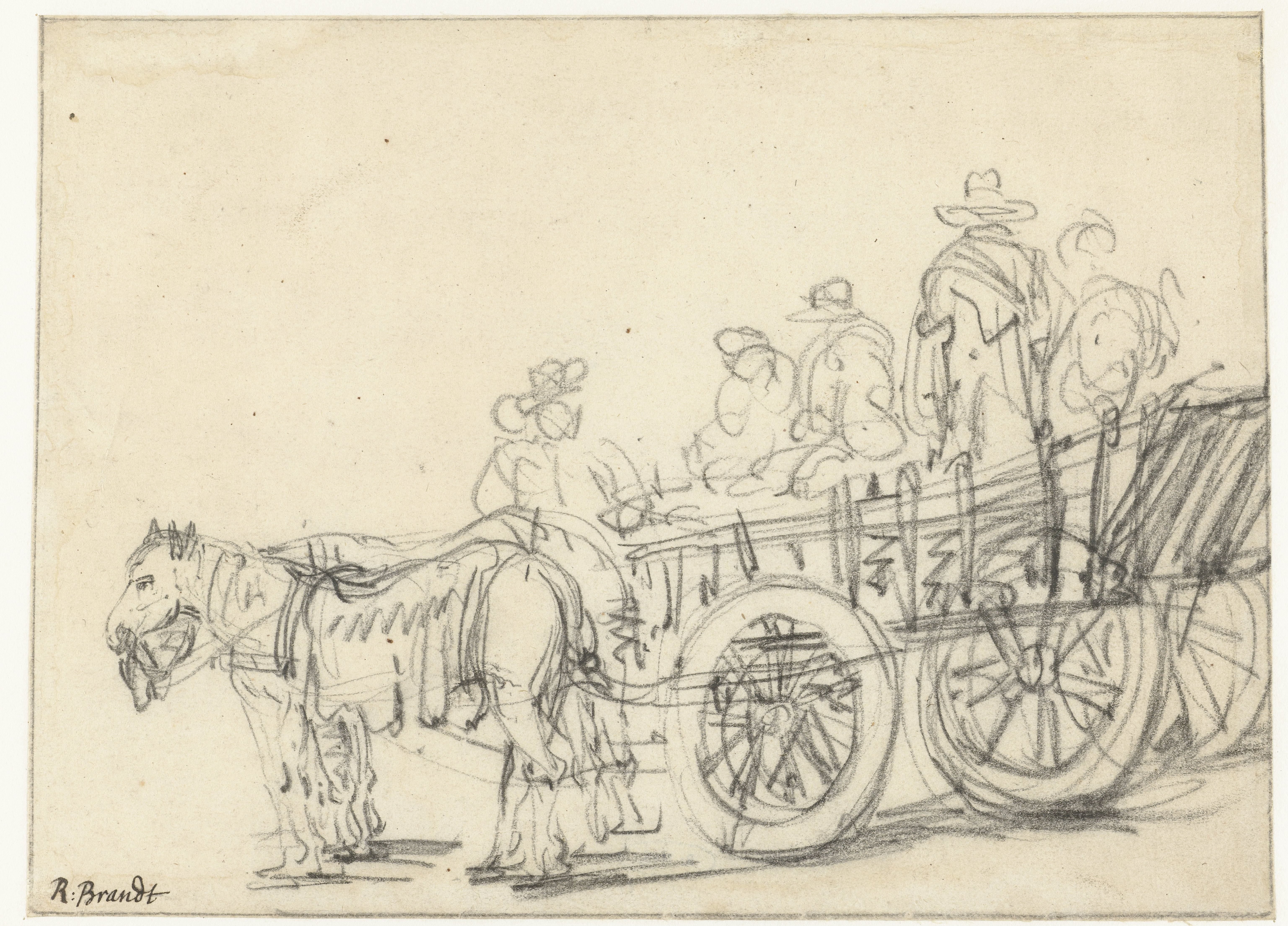 Stilstaande boerenwagen