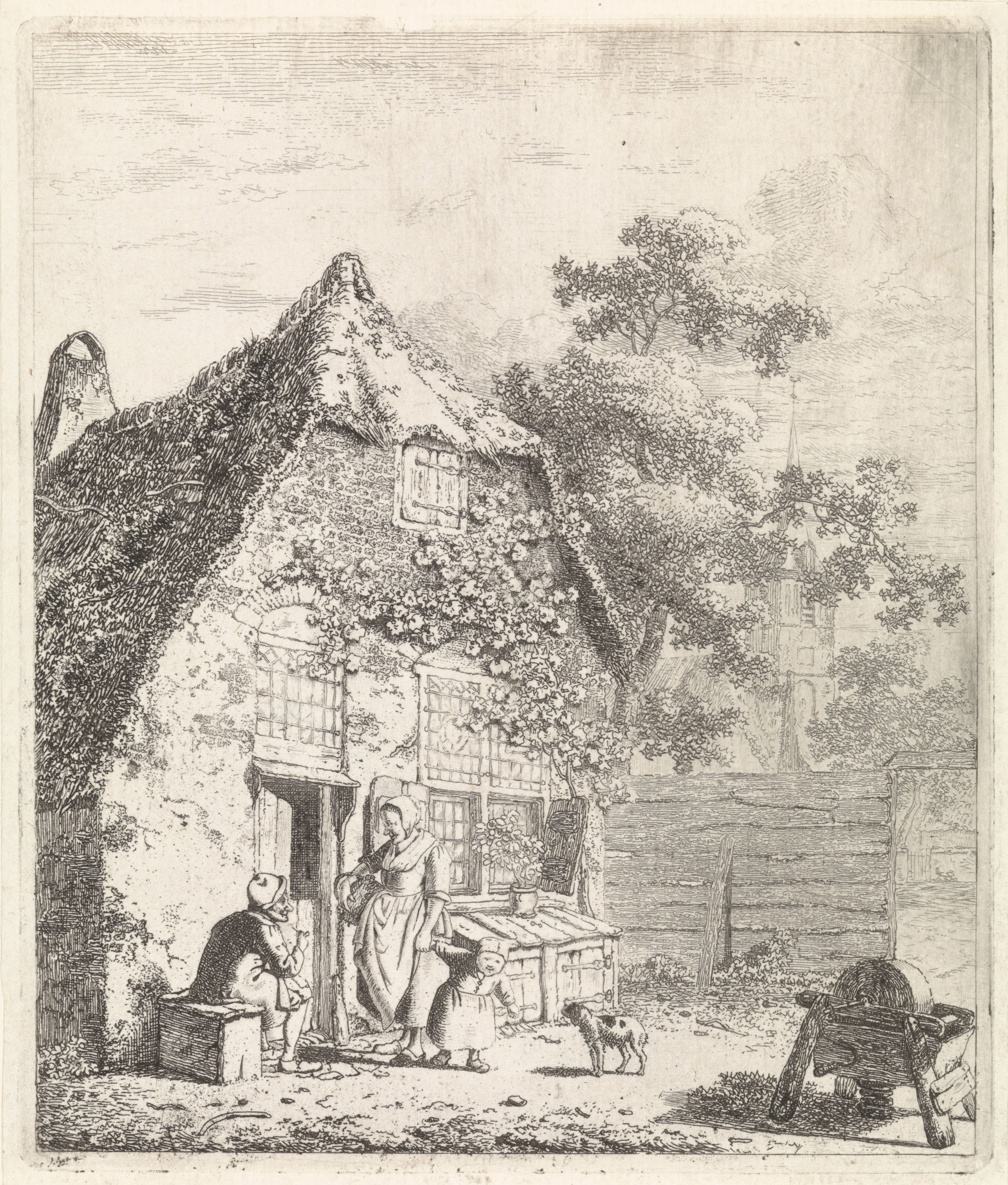 Boeren in gesprek bij boerderij