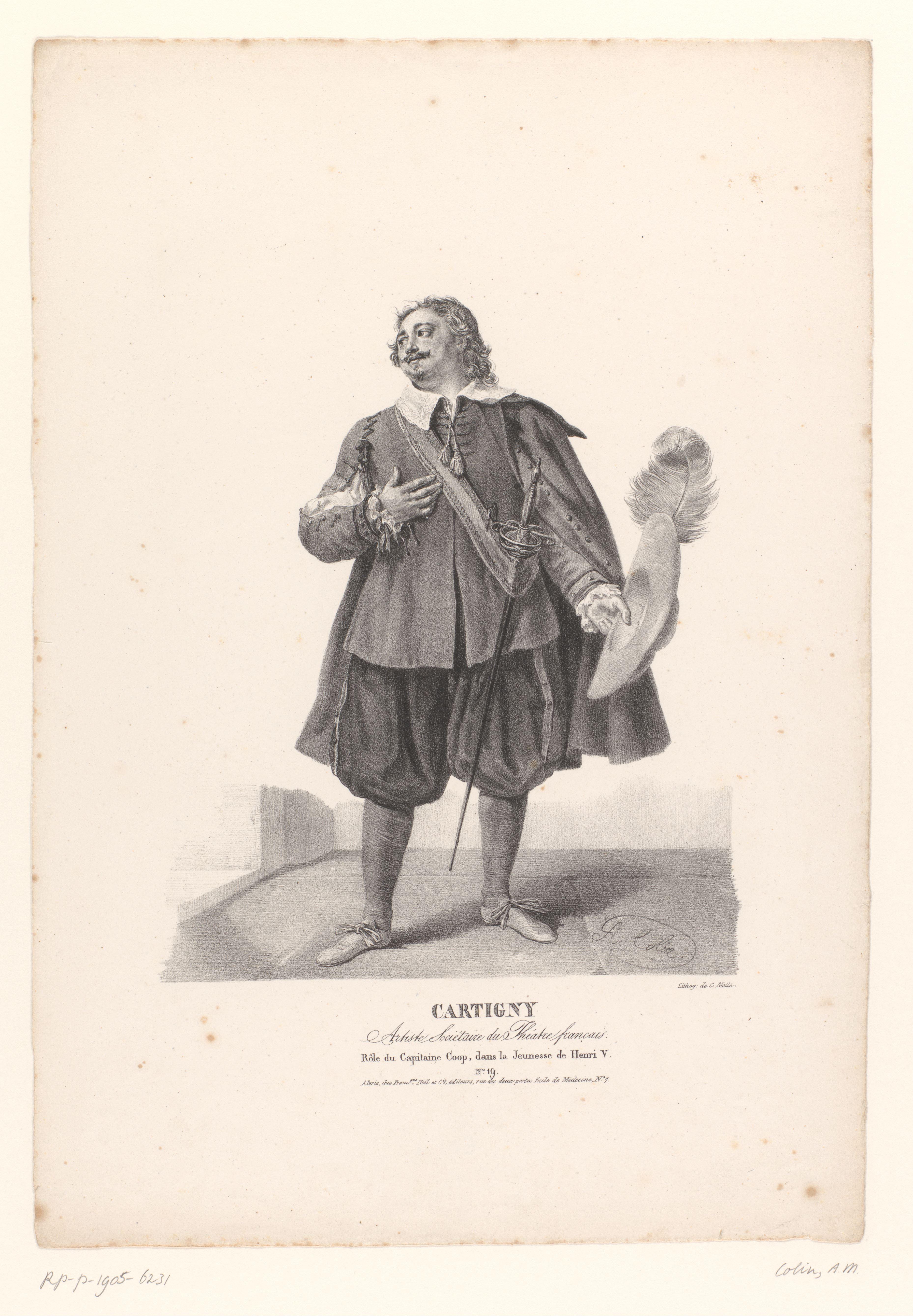 Portret van Claude Cartigny als Capitaine Copp in La Jeunesse de Henri V