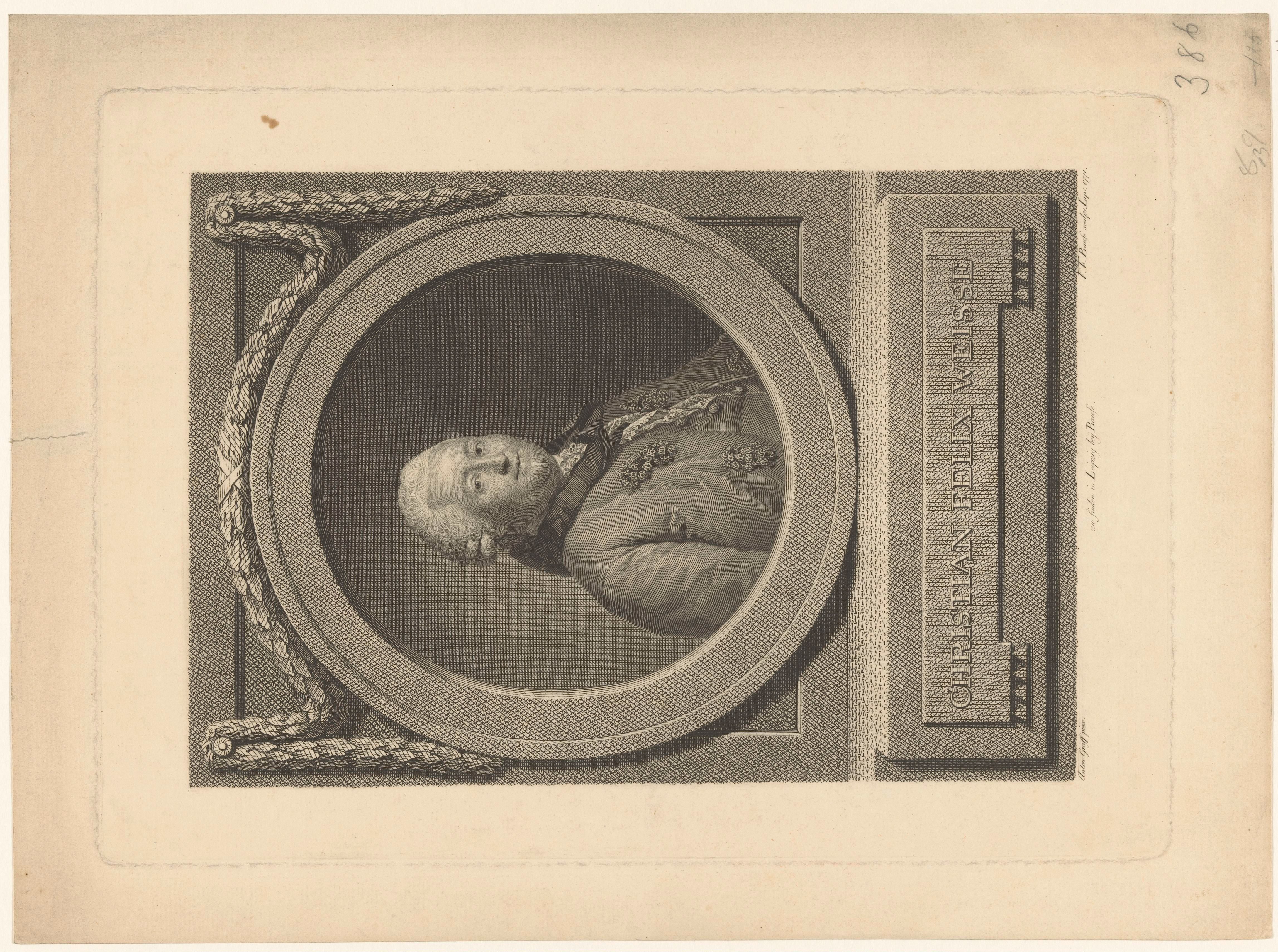 Portret van Christian Felix Weisse